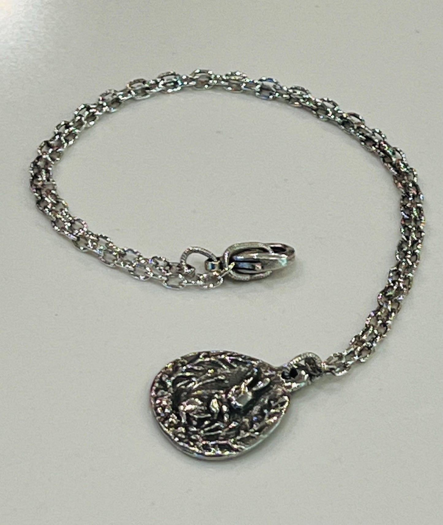 Silver Small Classic Cable Chain Necklace with Rabbit Hare Pendant Pendant Gorgeous Layering Statement Necklace Silver Versatile Length