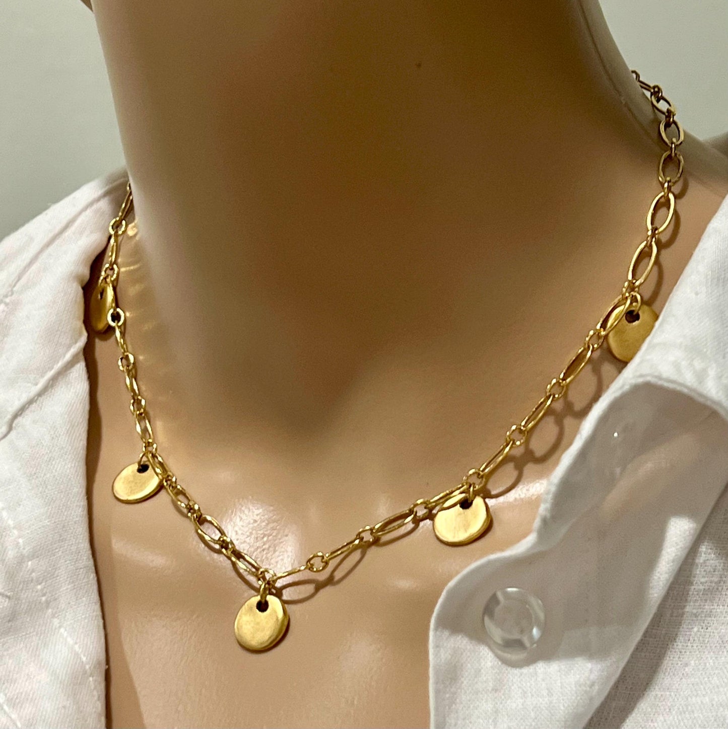 Dangle Necklace with Round Tags