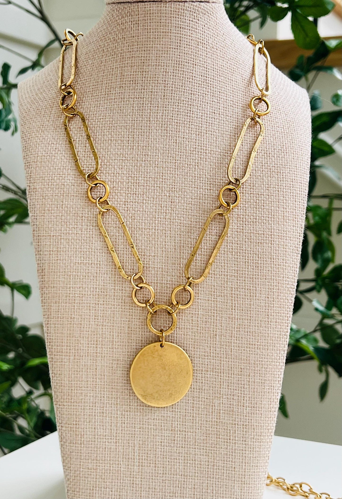 Gold Large Oval Link Necklace