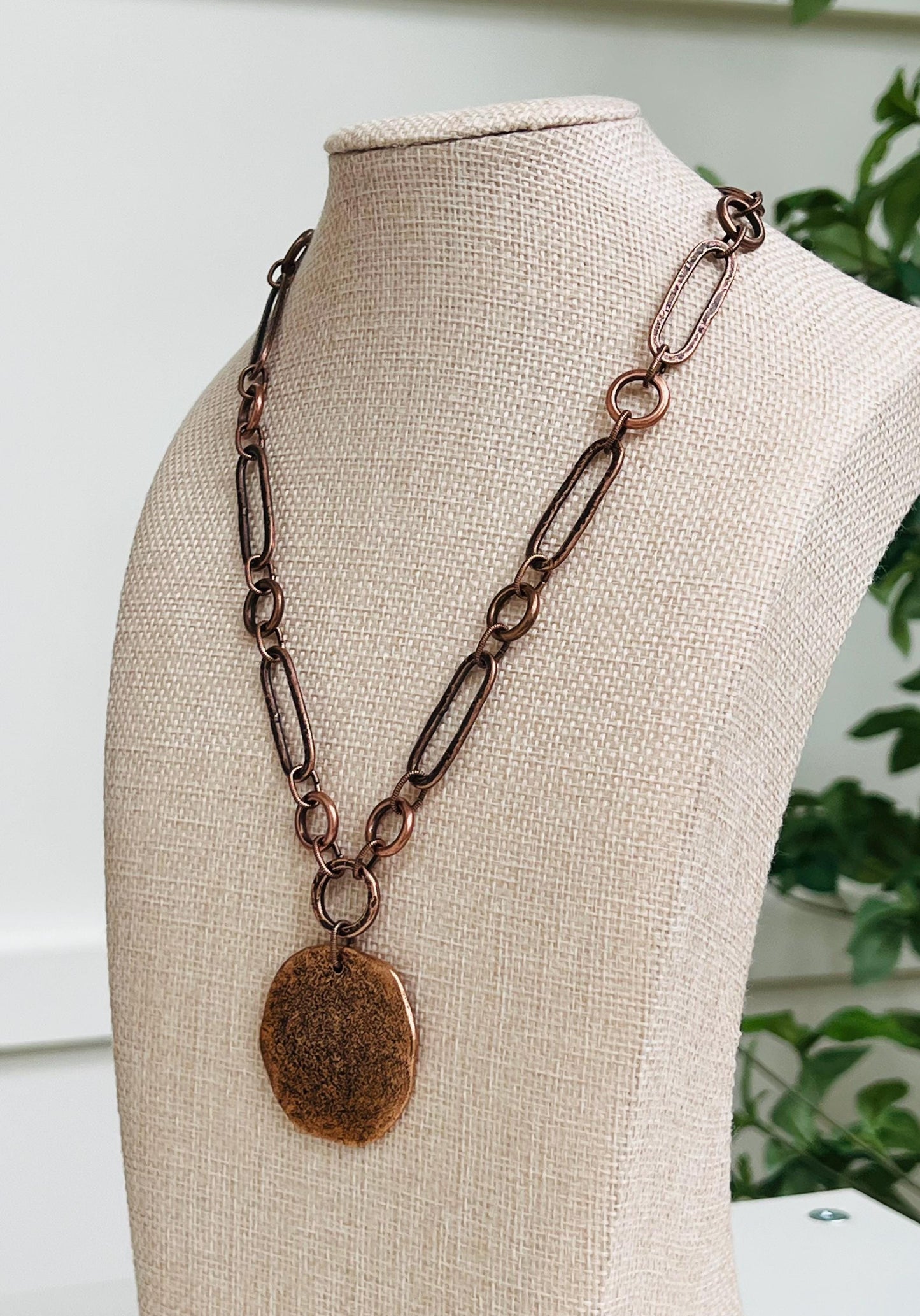 Copper Large Oval Link Chain Necklace