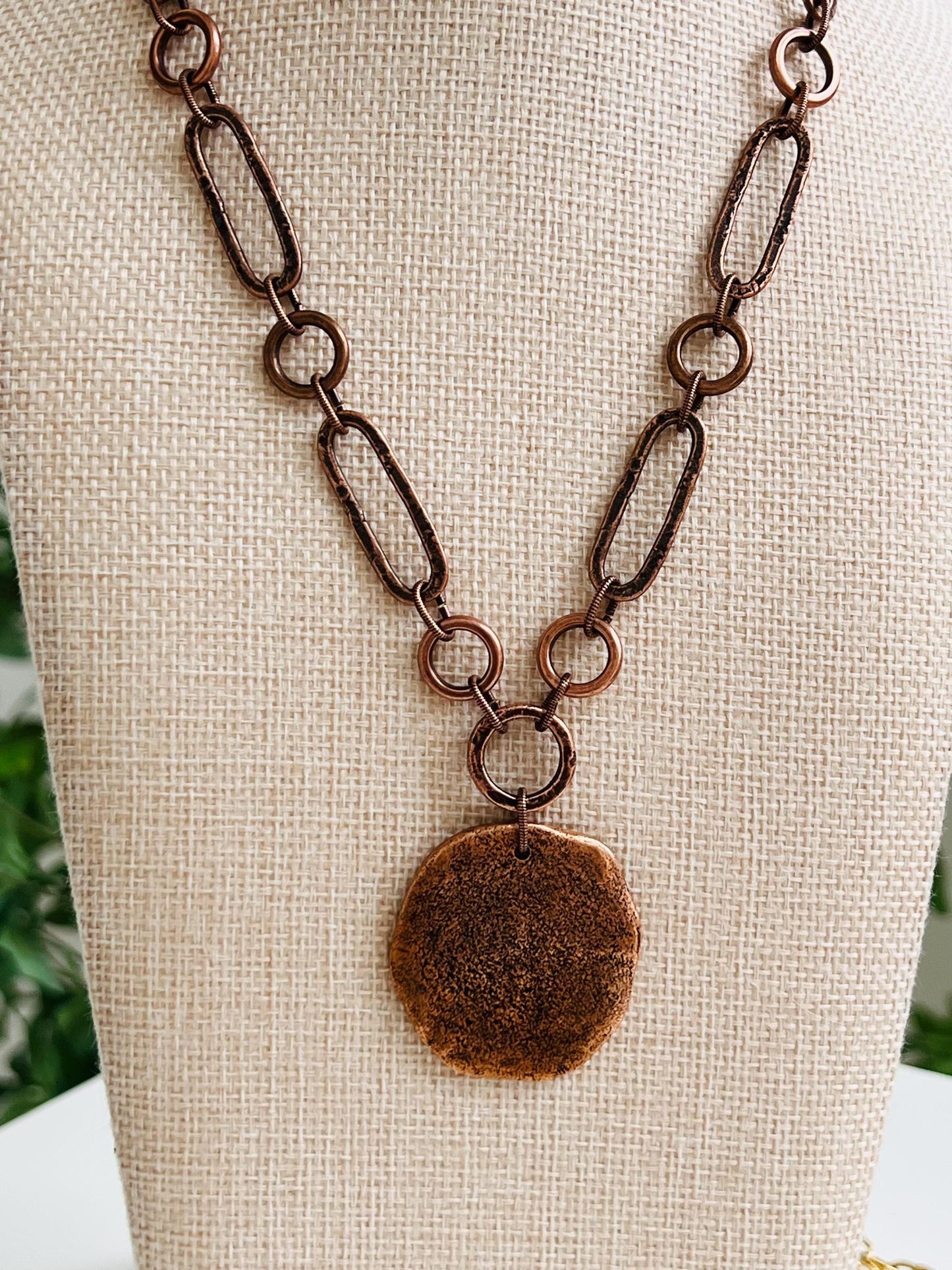 Copper Large Oval Link Chain Necklace