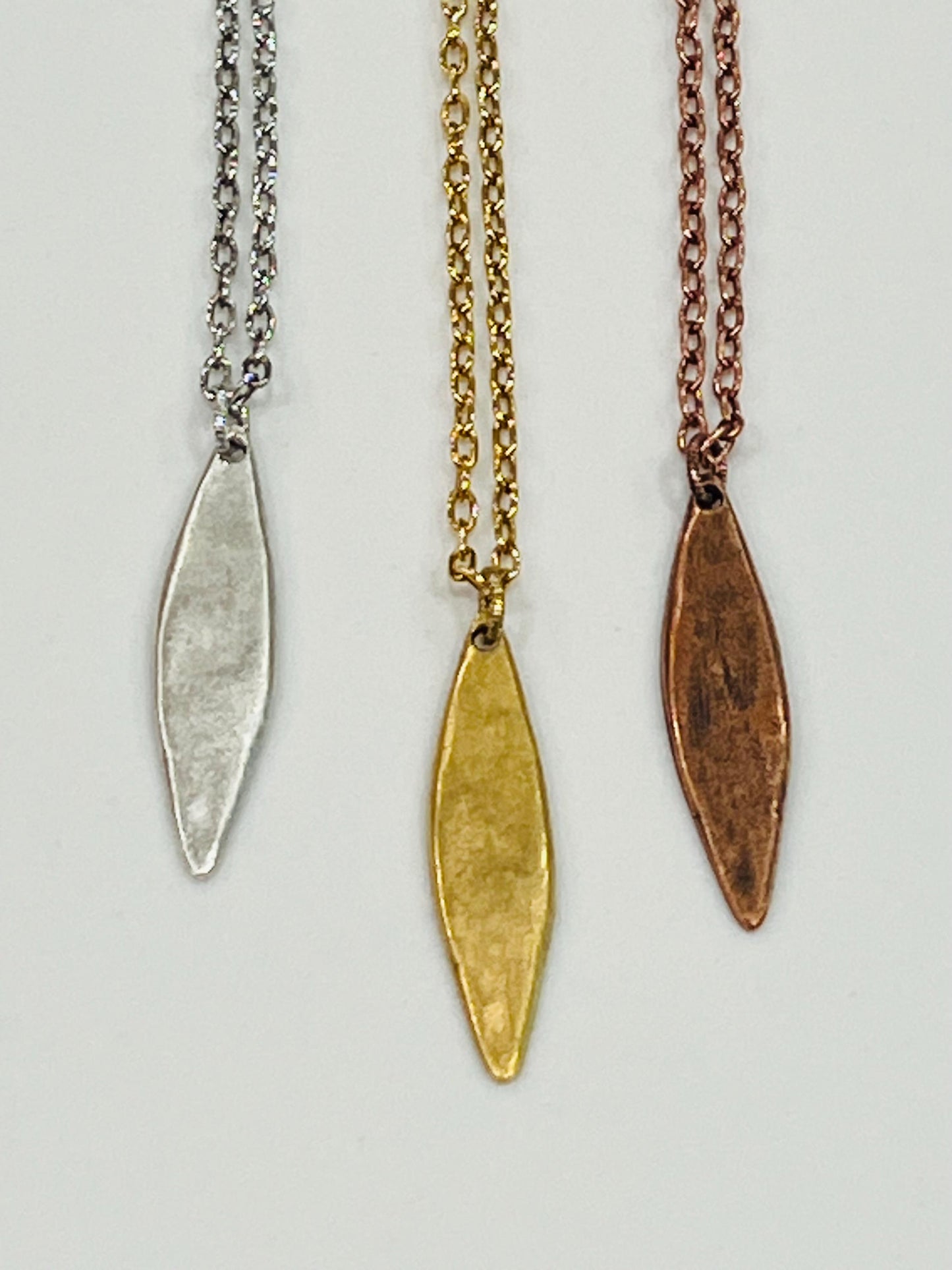 Gold, Silver, or Copper Delicate Paperclip Layering Necklace with Geometric Pendant Gorgeous Layering Statement Necklace Modern Necklace