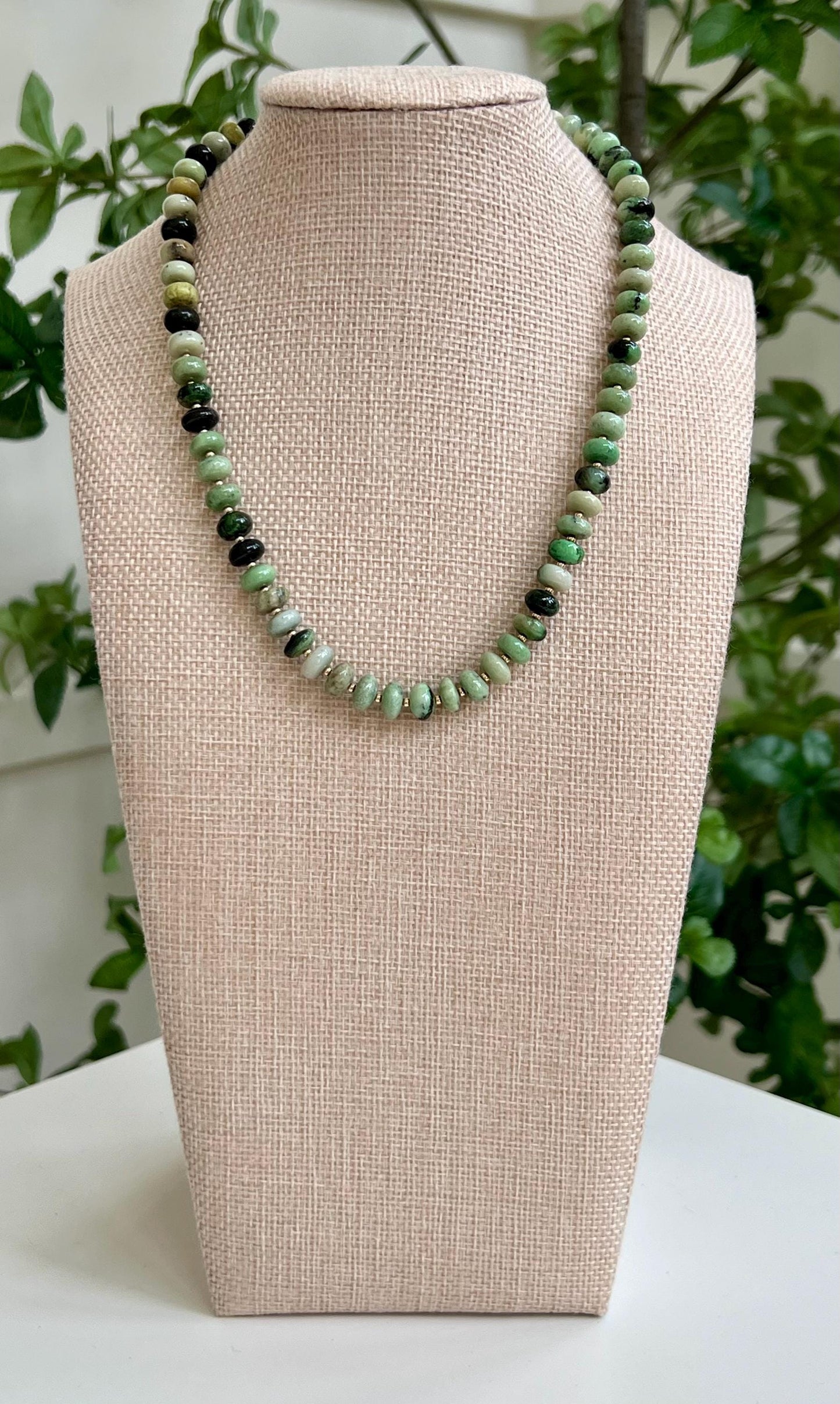 Hydrogrossular Garnet Beaded Necklace