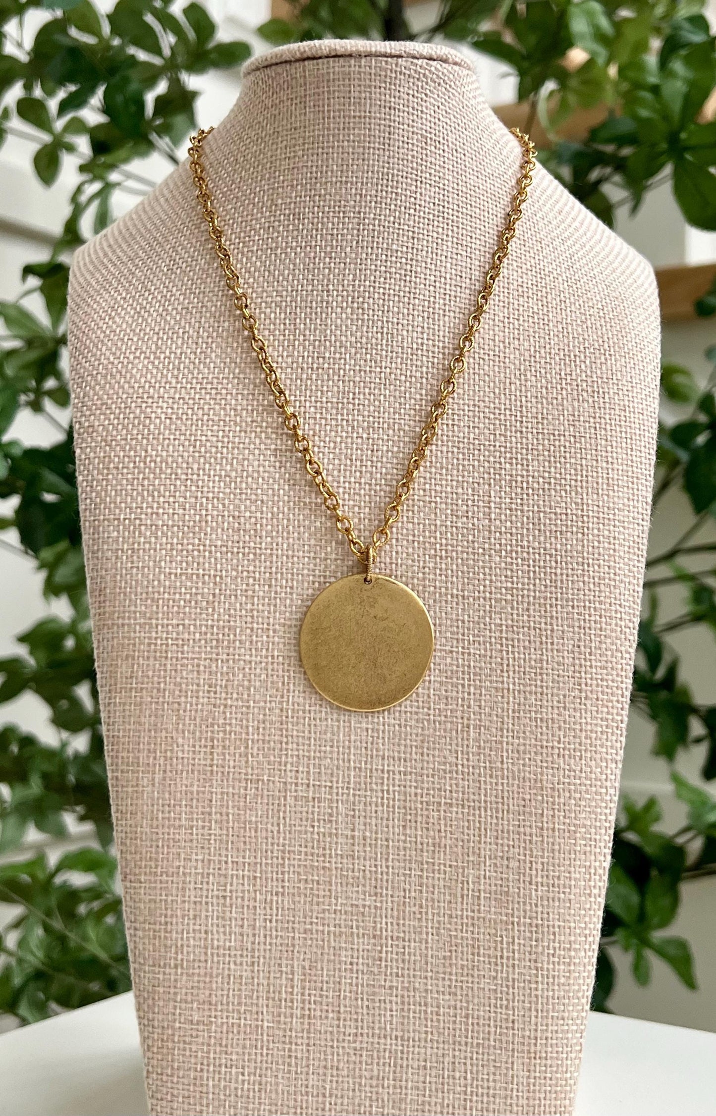 Gold, Silver, or Copper Small Textured Cable Chain Necklace