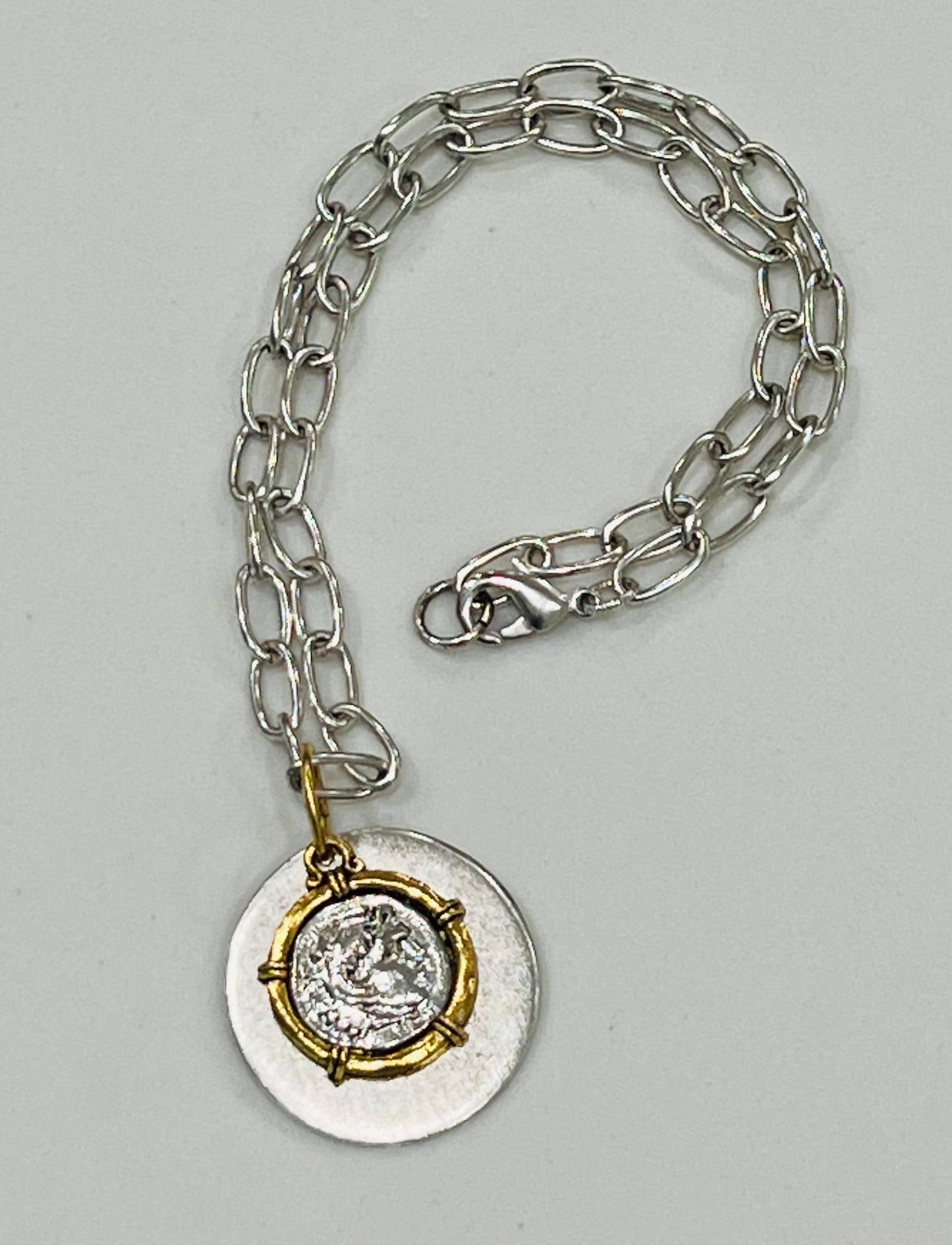 Silver and Gold Large Link Chain Necklace
