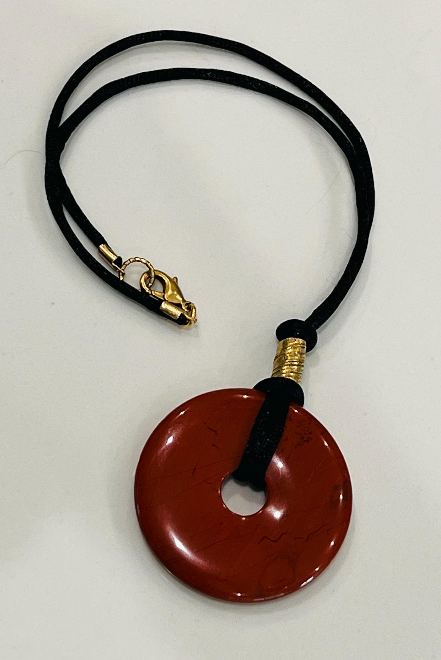 Red Jasper Donut Bead Necklace