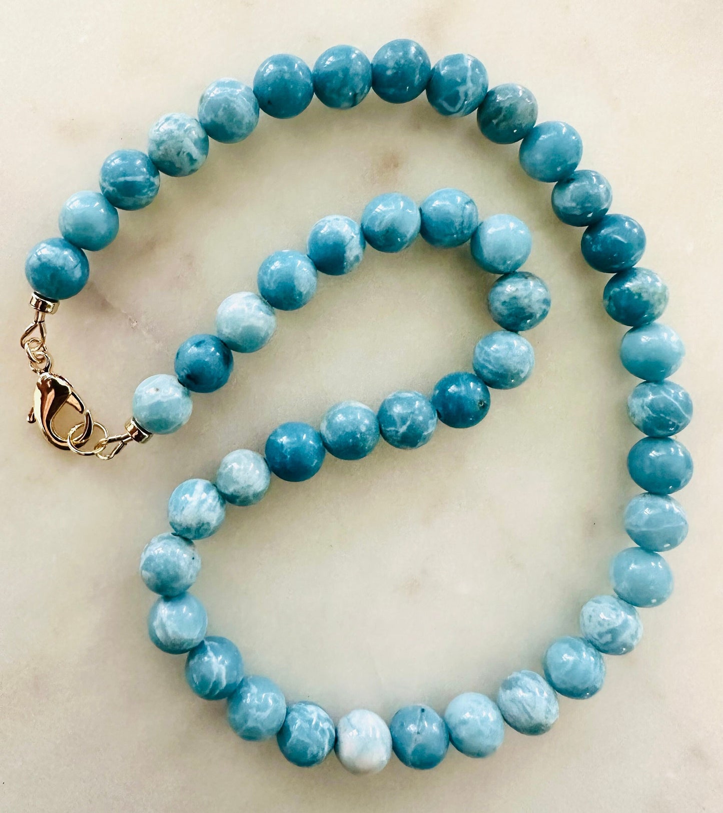 Larimar Quartz Beaded Necklace