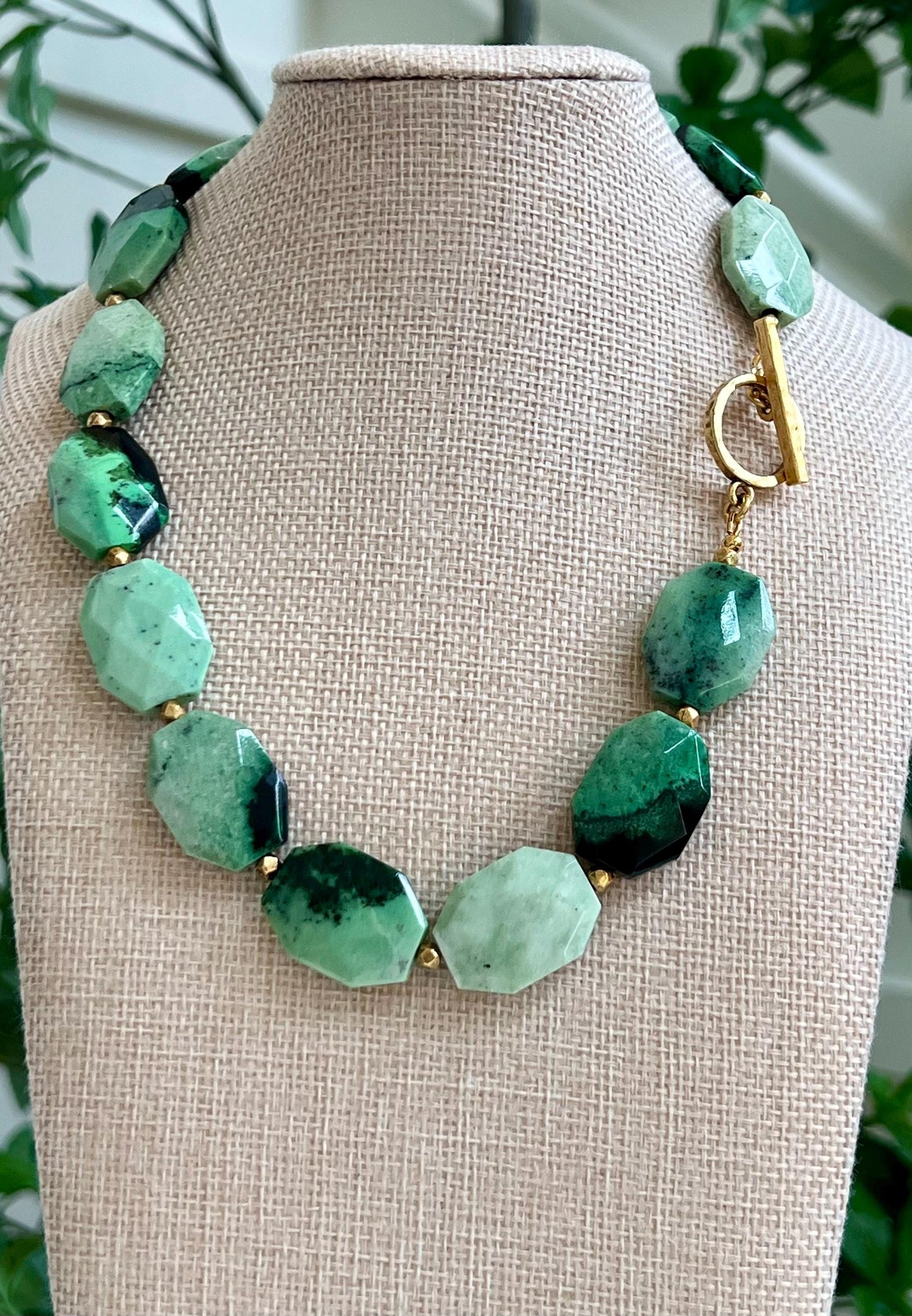 Hydrogrossular Garnet Beaded Chunky Necklace