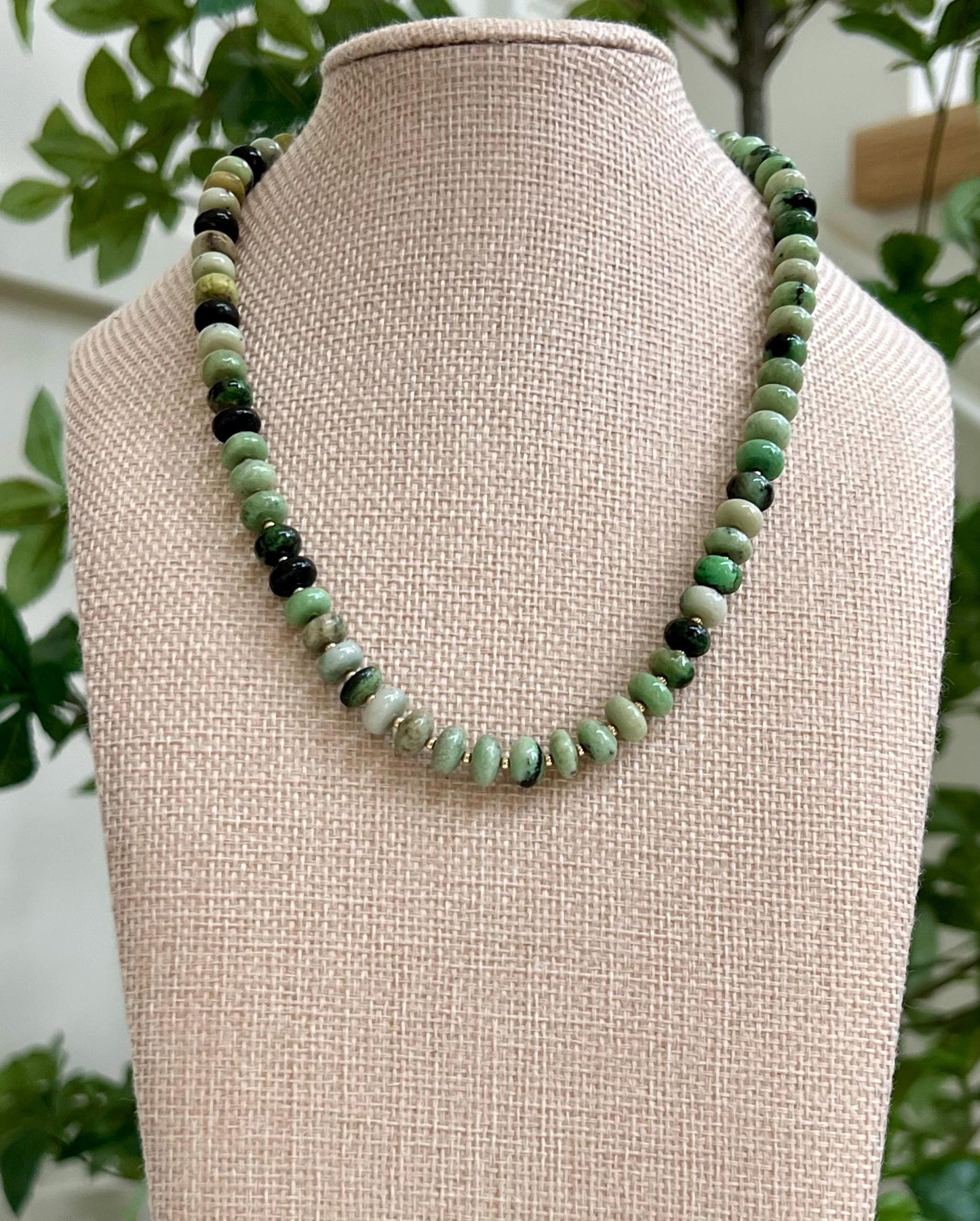 Hydrogrossular Garnet Beaded Necklace