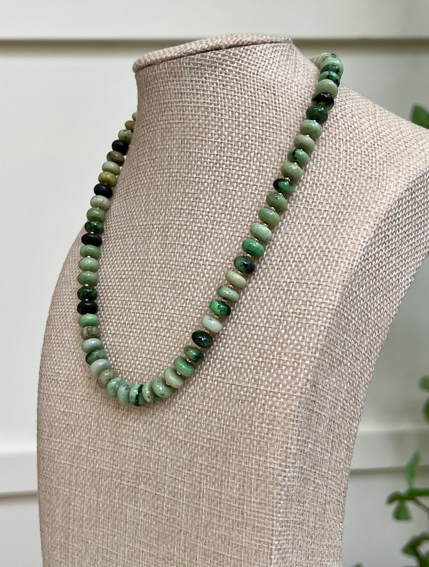 Hydrogrossular Garnet Beaded Necklace