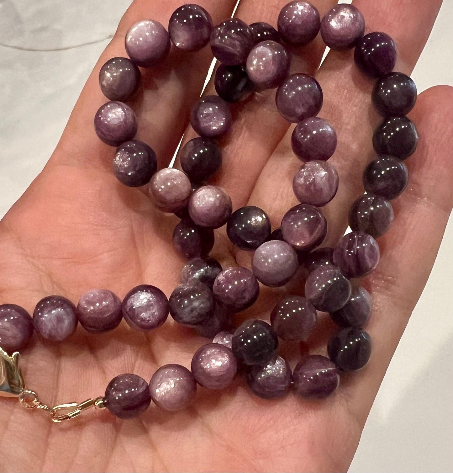 Lepidolite Mica Beaded Necklace