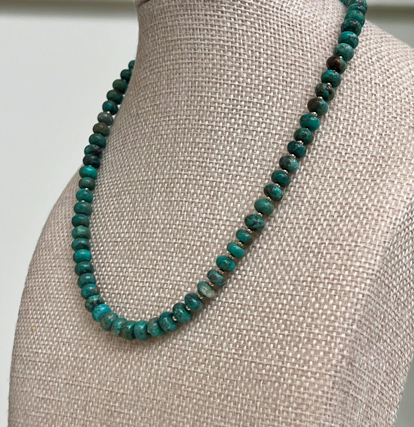 Blue Turquoise Beaded Necklace
