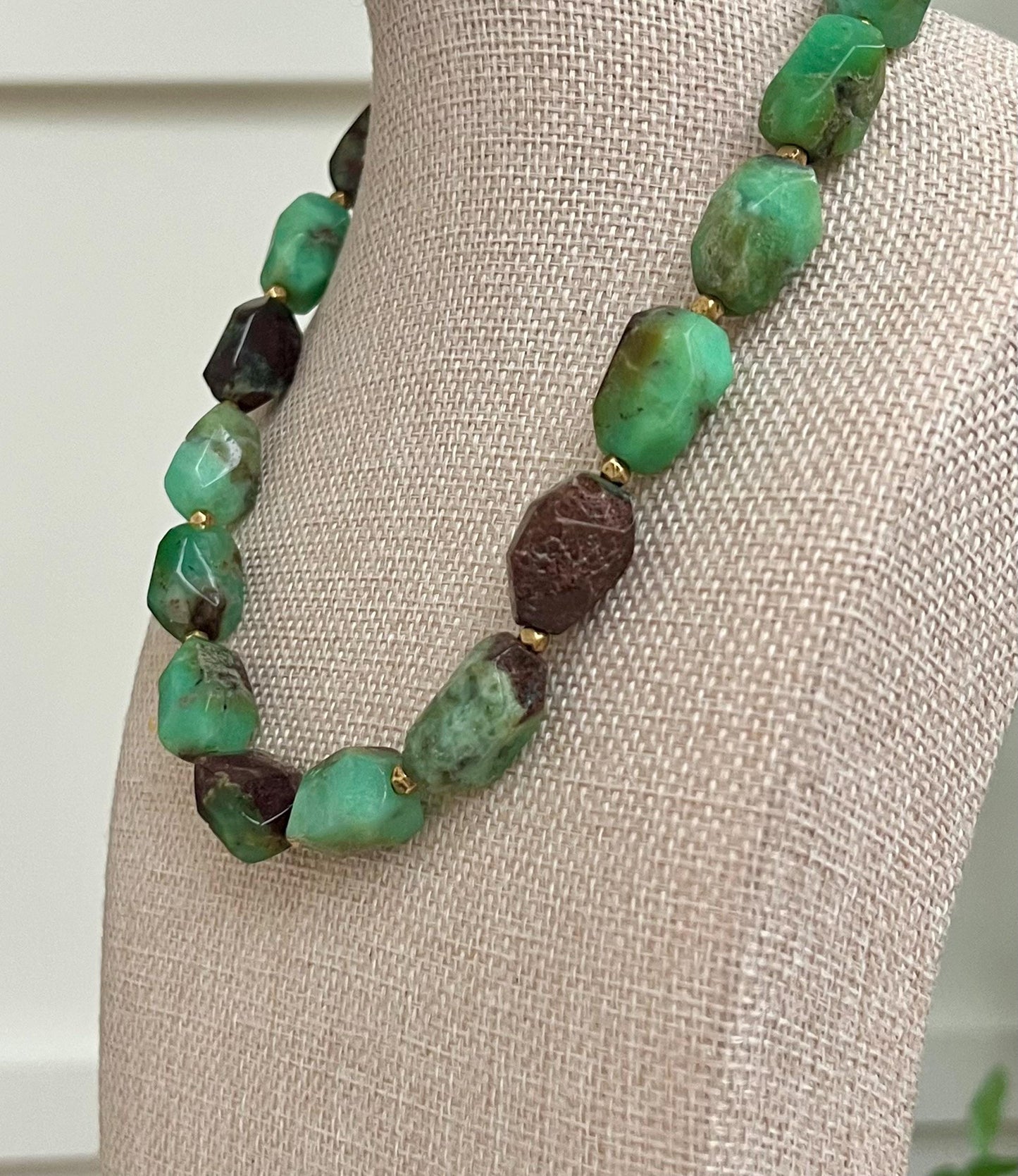 Chrysoprase Beaded Chunky Necklace