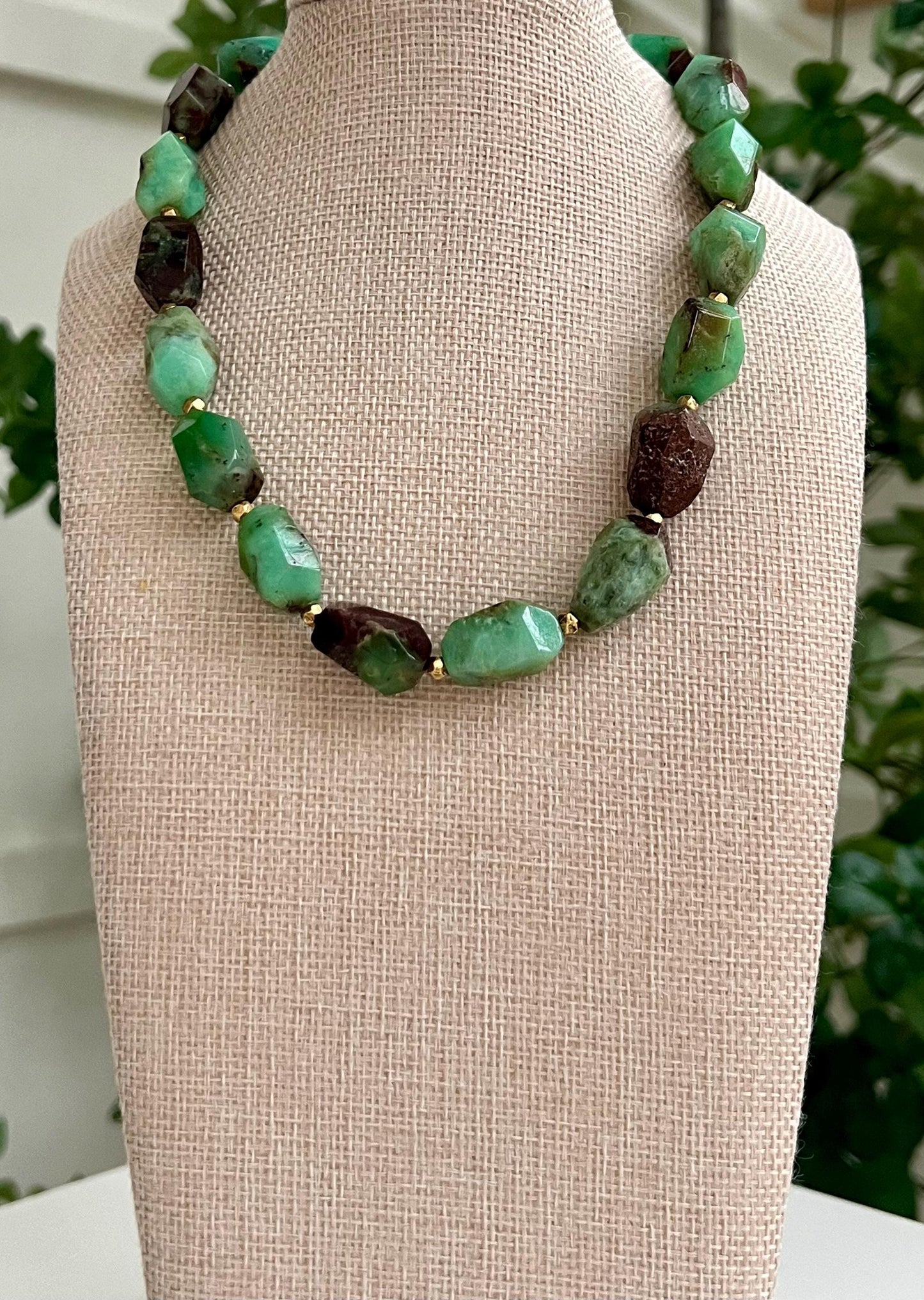 Chrysoprase Beaded Chunky Necklace