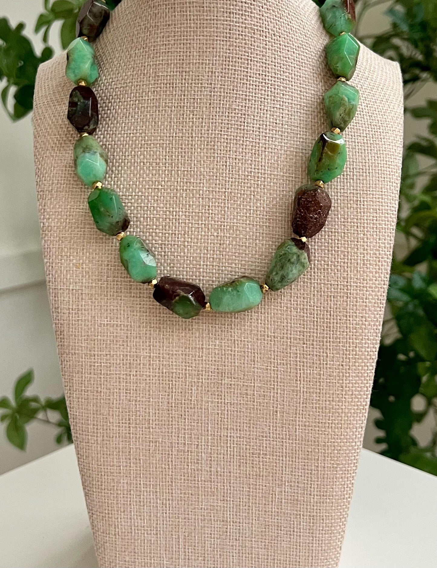 Chrysoprase Beaded Chunky Necklace