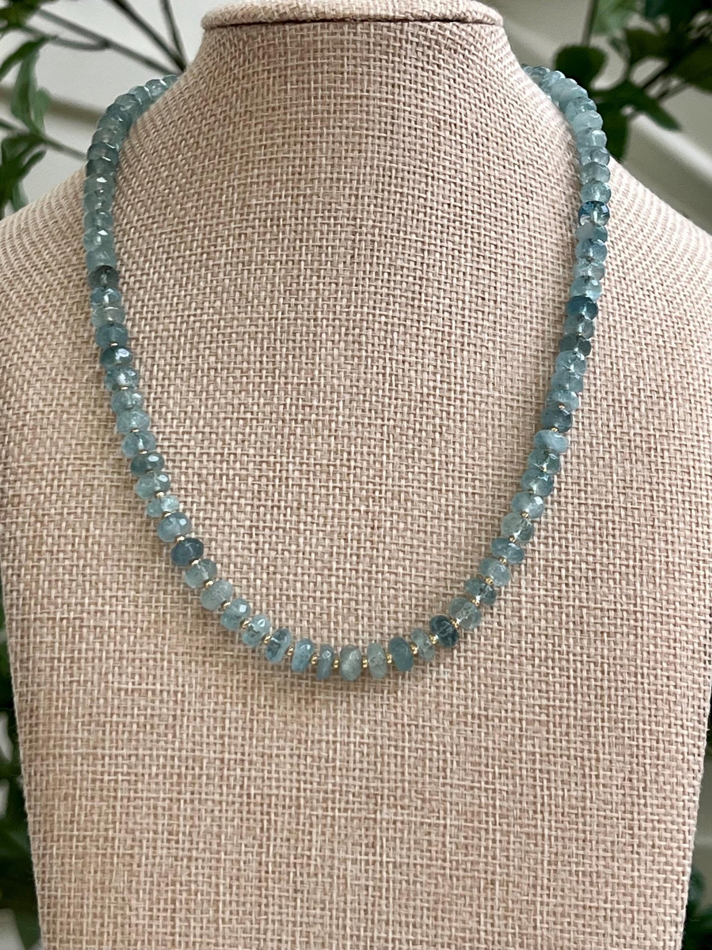 Aquamarine Beaded Necklace