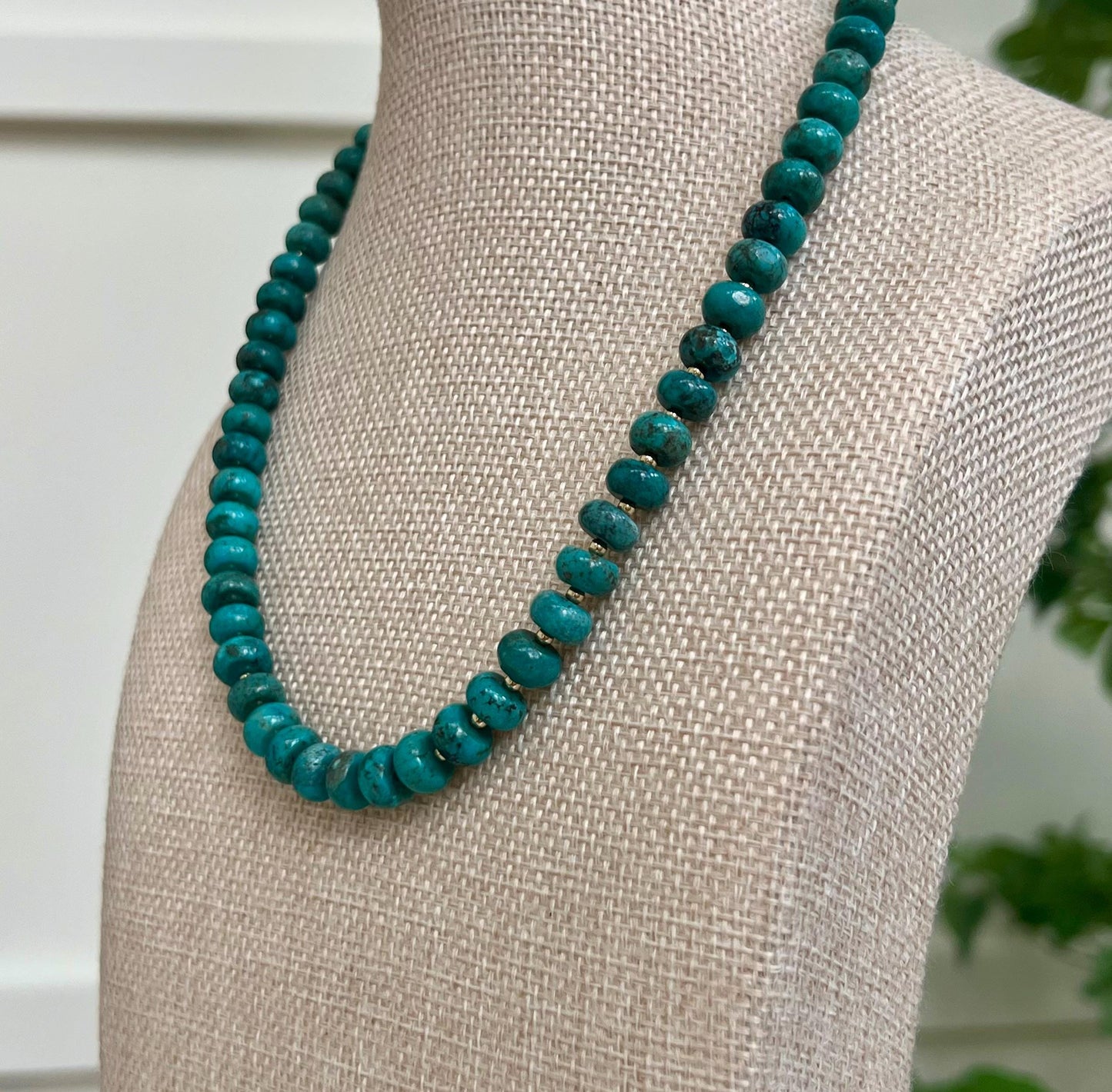 Blue Turquoise Beaded Necklace