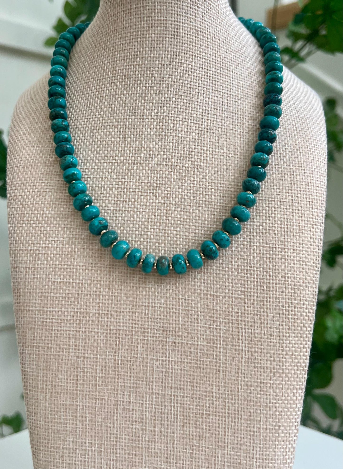 Blue Turquoise Beaded Necklace
