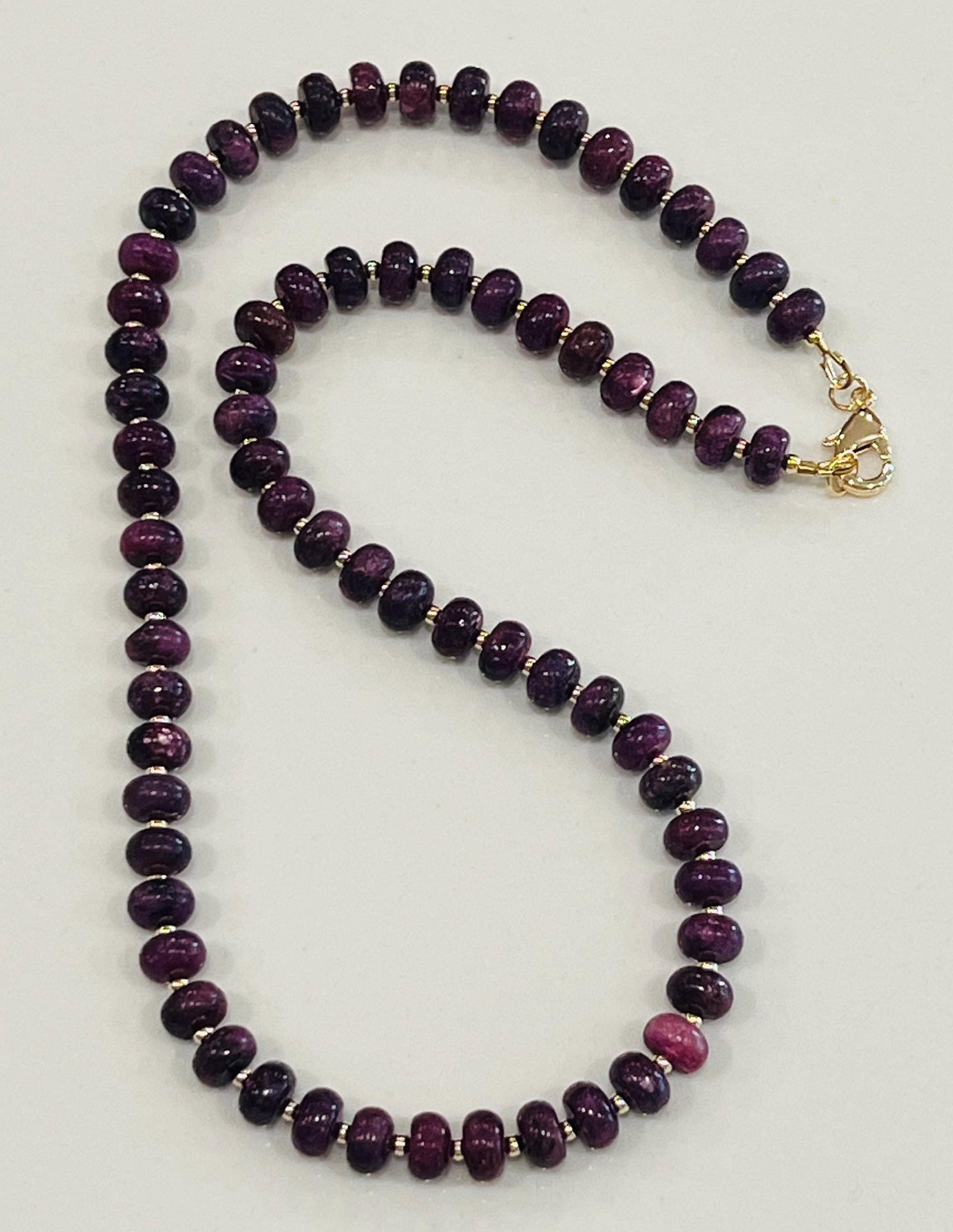 Dark Lepidolite Beaded Necklace