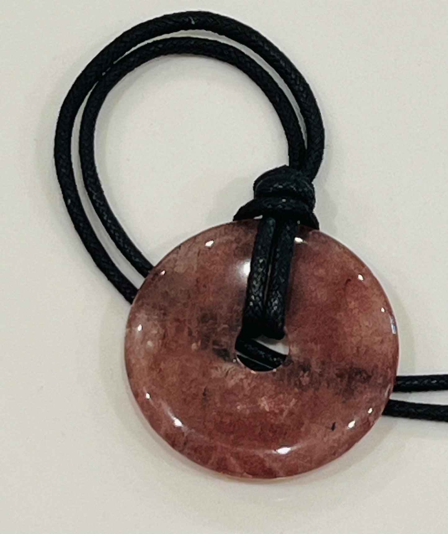 Strawberry Quartz Donut Bead Necklace