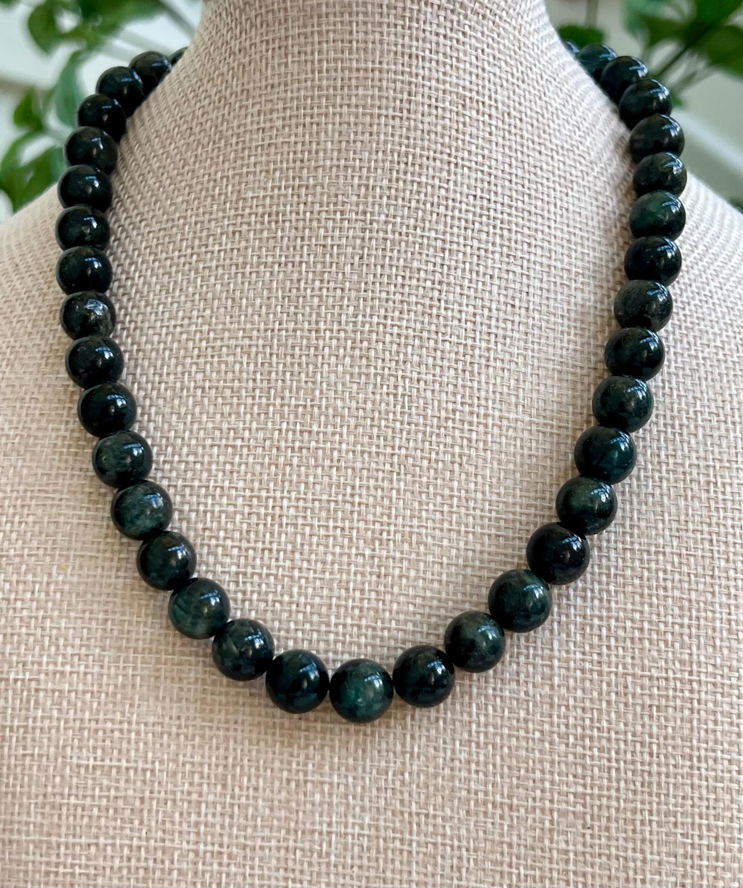 Dark Green Kyanite Beaded Necklace