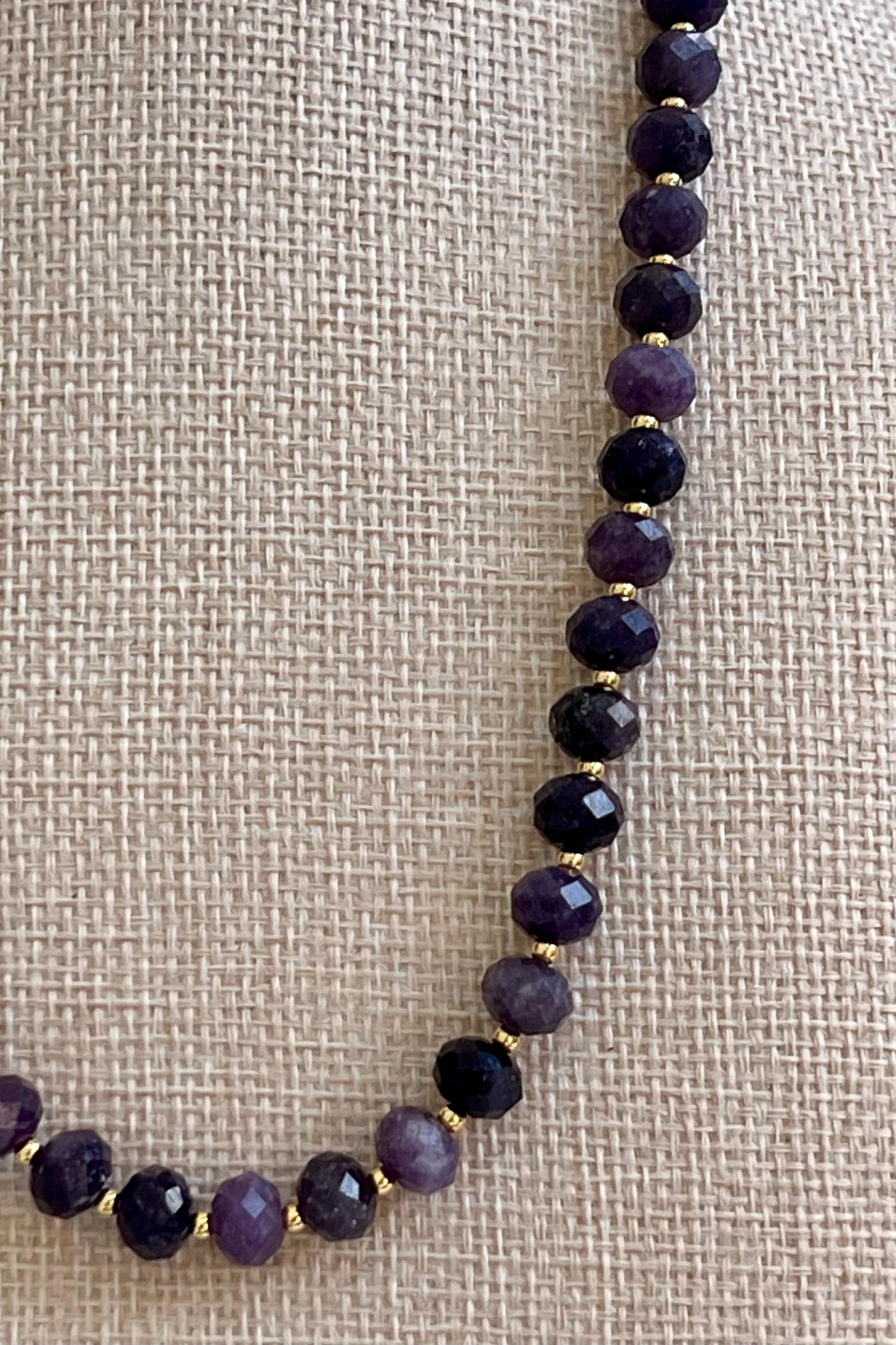 Dark Lepidolite Beaded Necklace