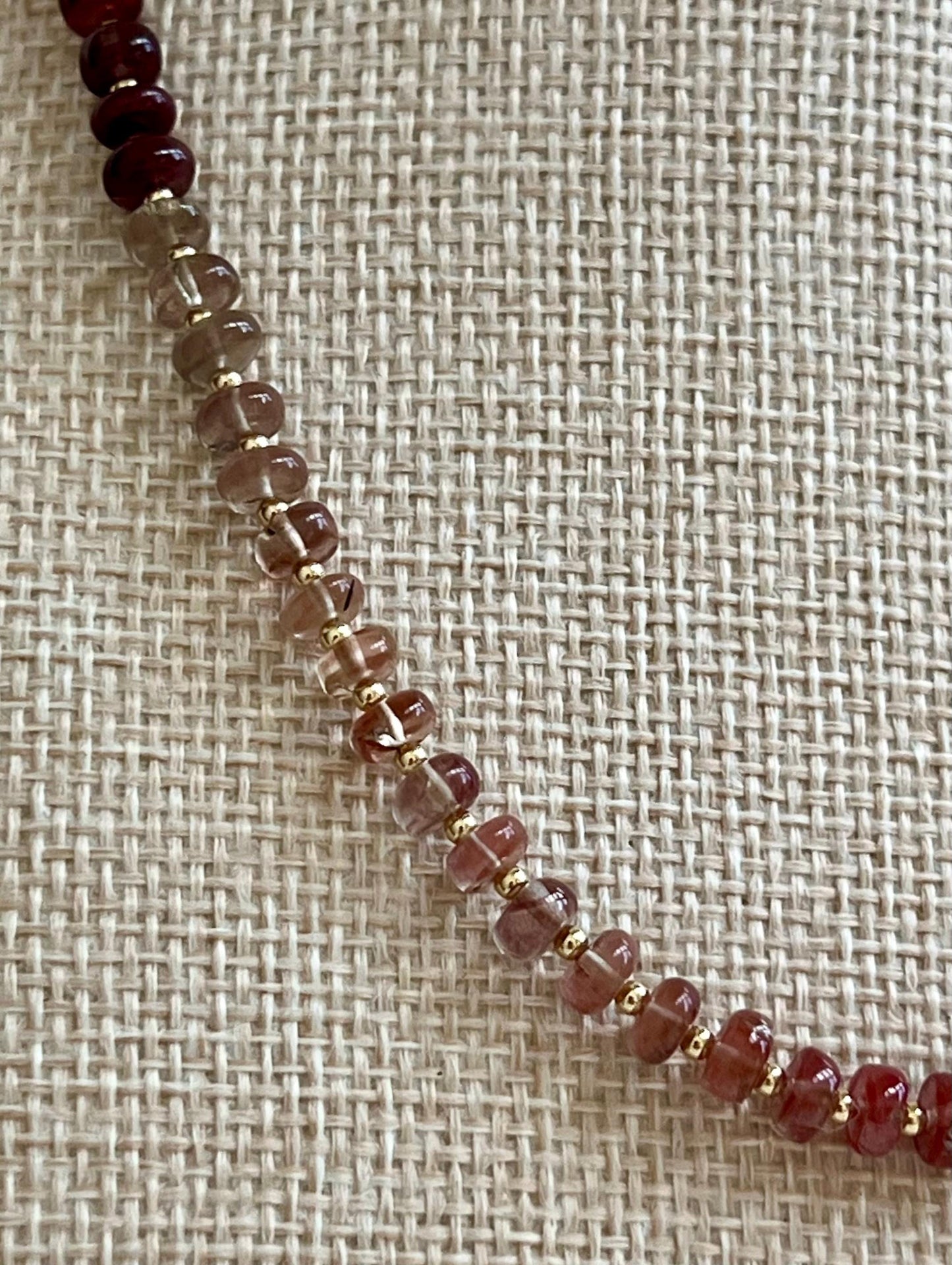 Andesine Labradorite Beaded Necklace with 18k Gold Filled Clasp/Accent Beads 5.5mm Smooth Rondelle Gradient Color Labradorite Stones