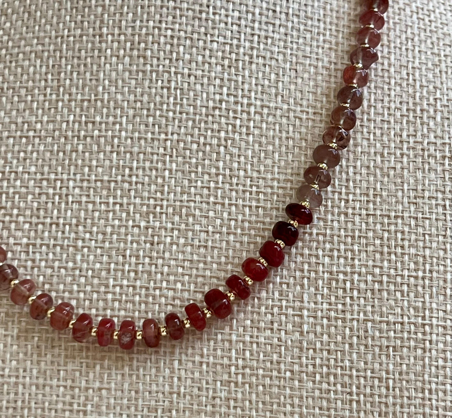 Andesine Labradorite Beaded Necklace with 18k Gold Filled Clasp/Accent Beads 5.5mm Smooth Rondelle Gradient Color Labradorite Stones