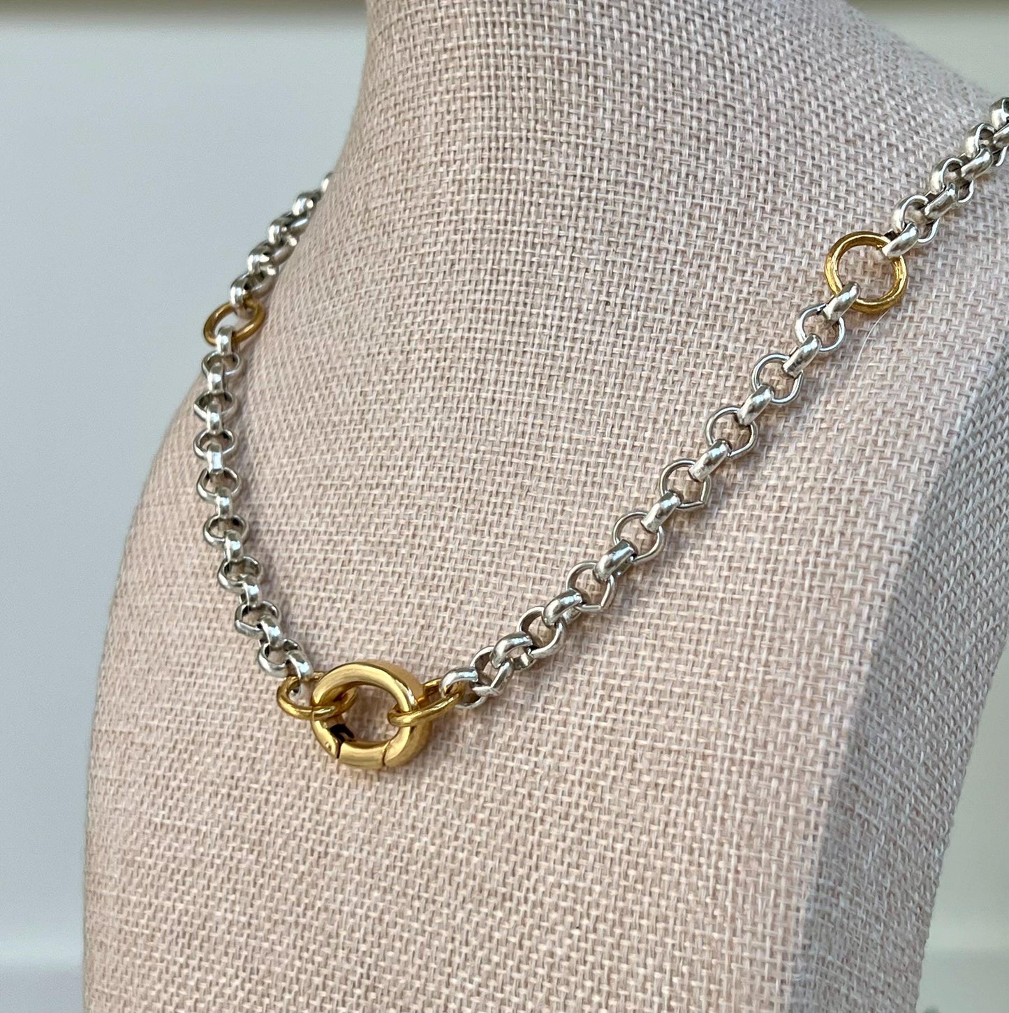 Silver Rolo Thick Chain Necklace