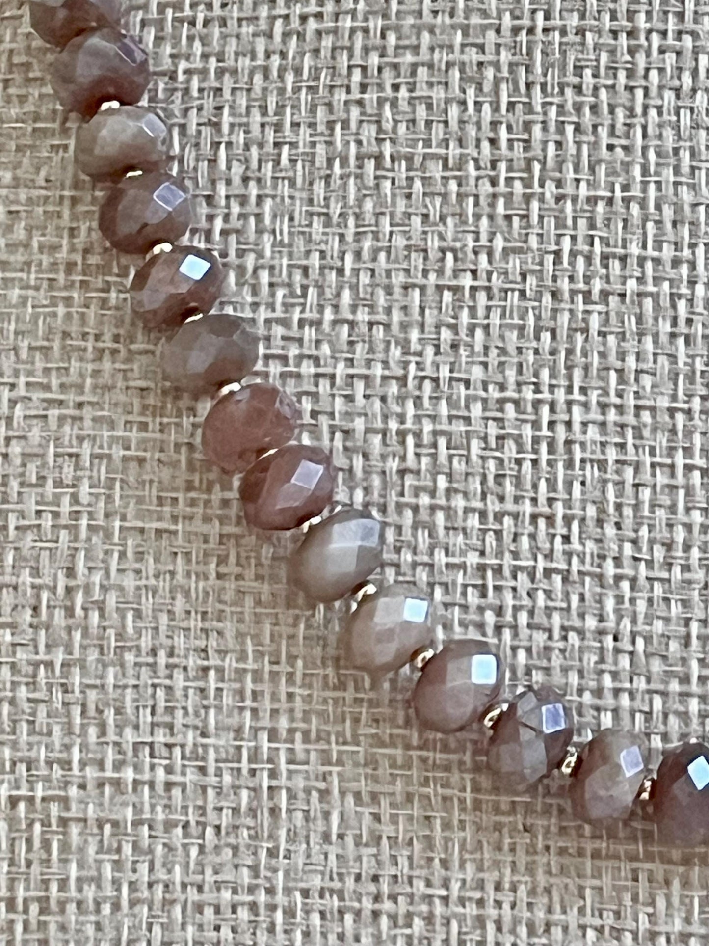 Peach Moonstone Beaded Necklace