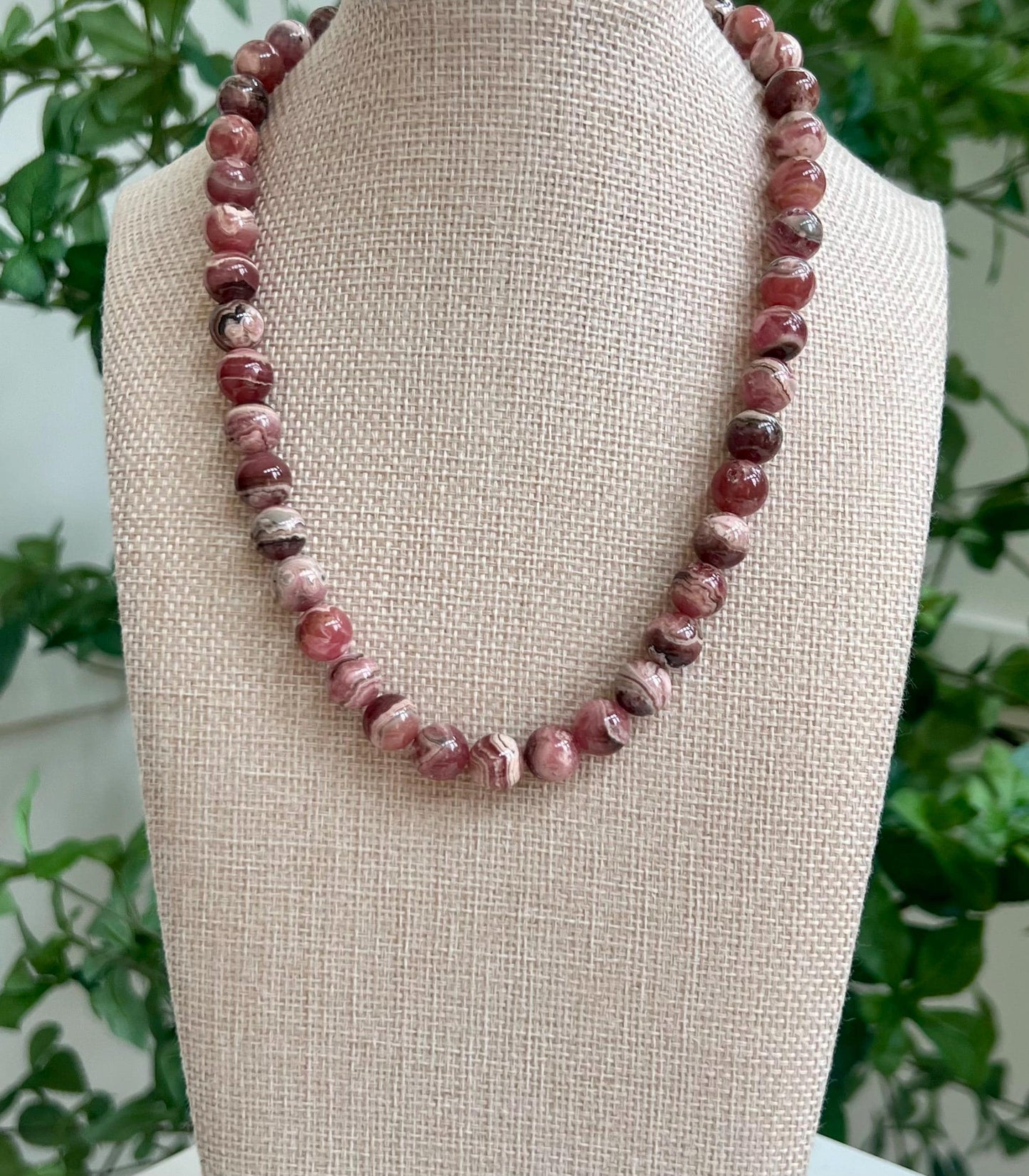 Rhodochrosite Beaded Necklace