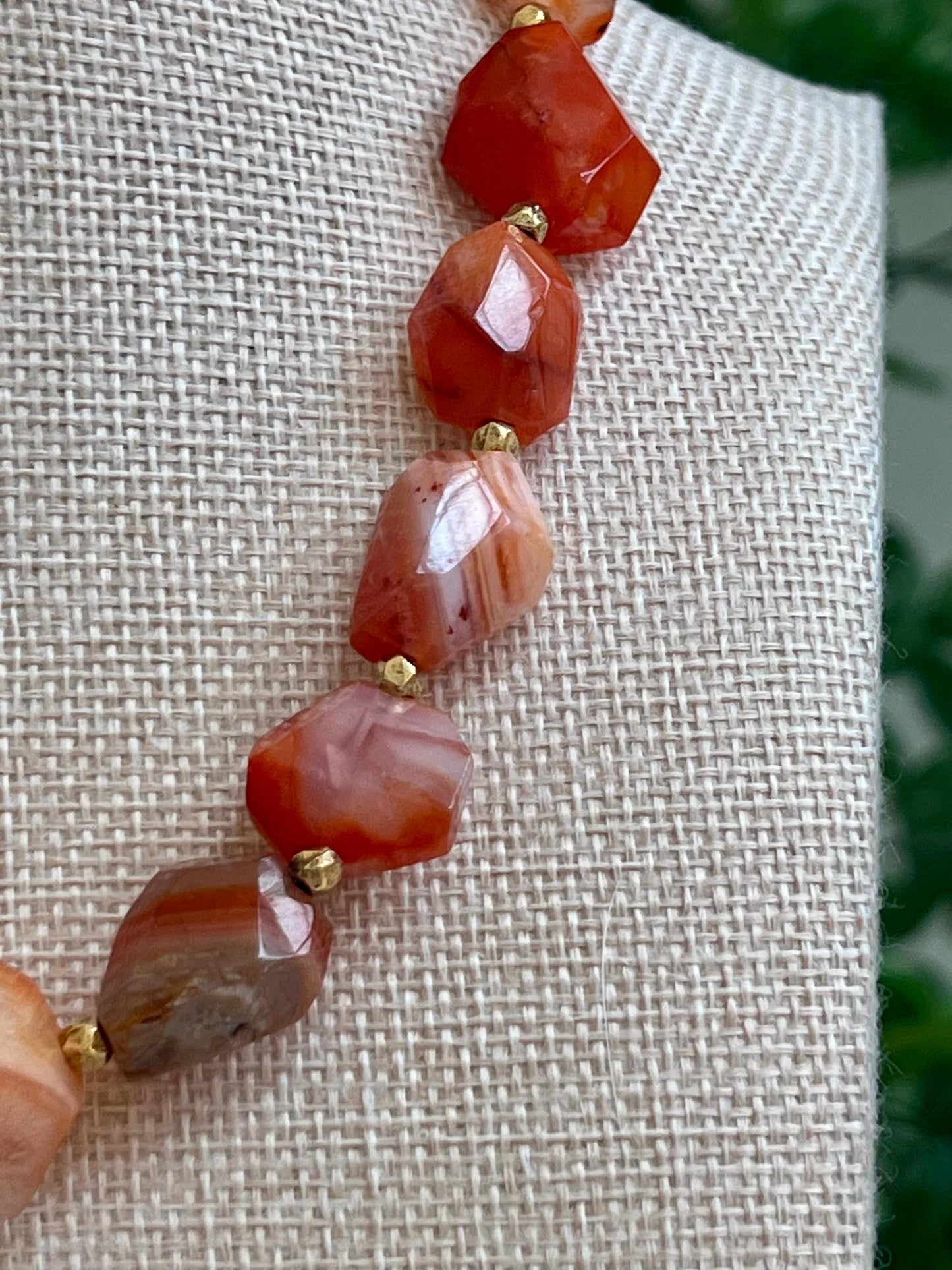 Red Botswana Agate Chunky Beaded Necklace Red Botswana Agate Faceted Nugget Chunk Beads Size 15-20mm Stones Natural Gemstone Necklace