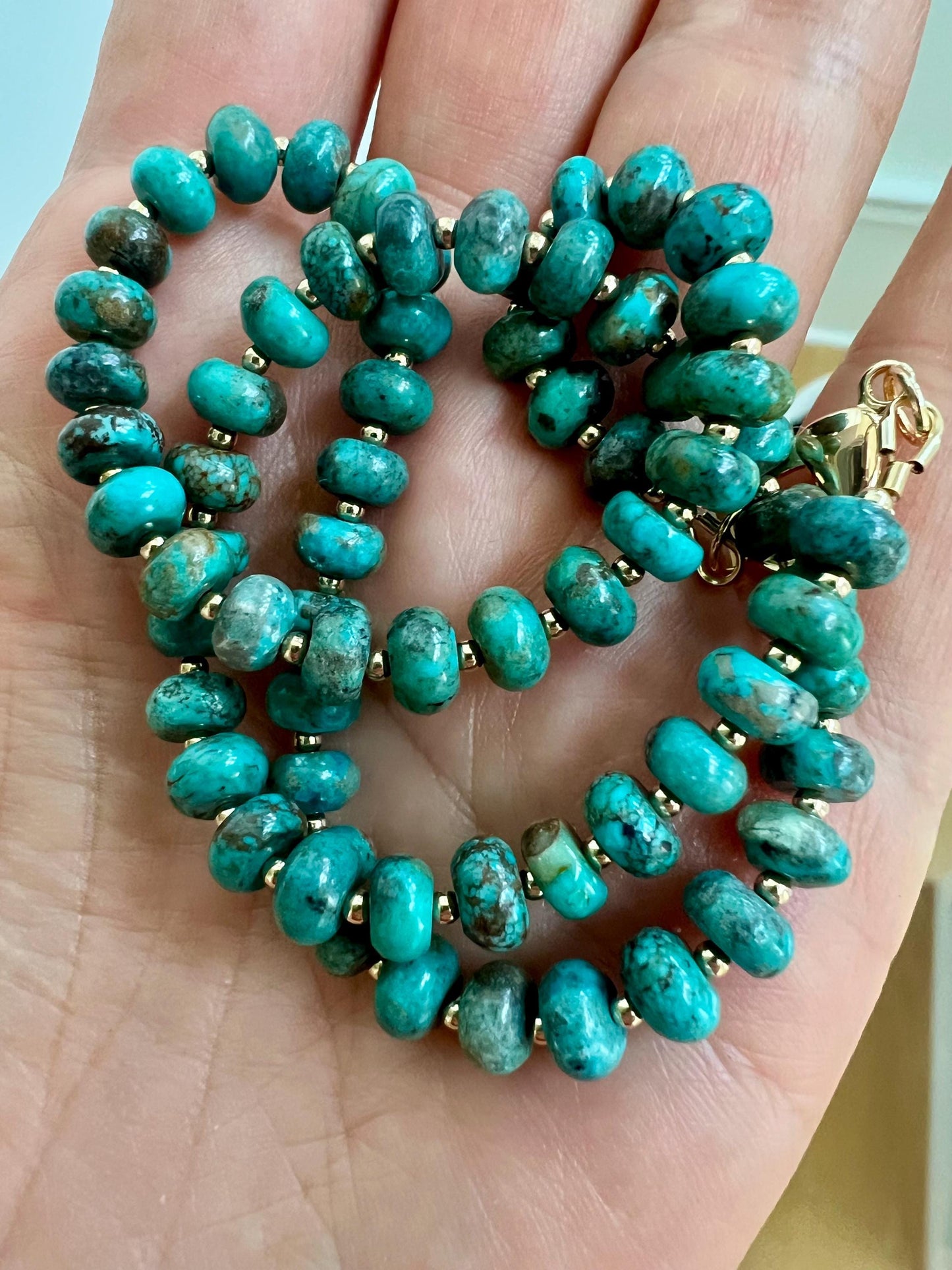 Blue Turquoise Beaded Necklace