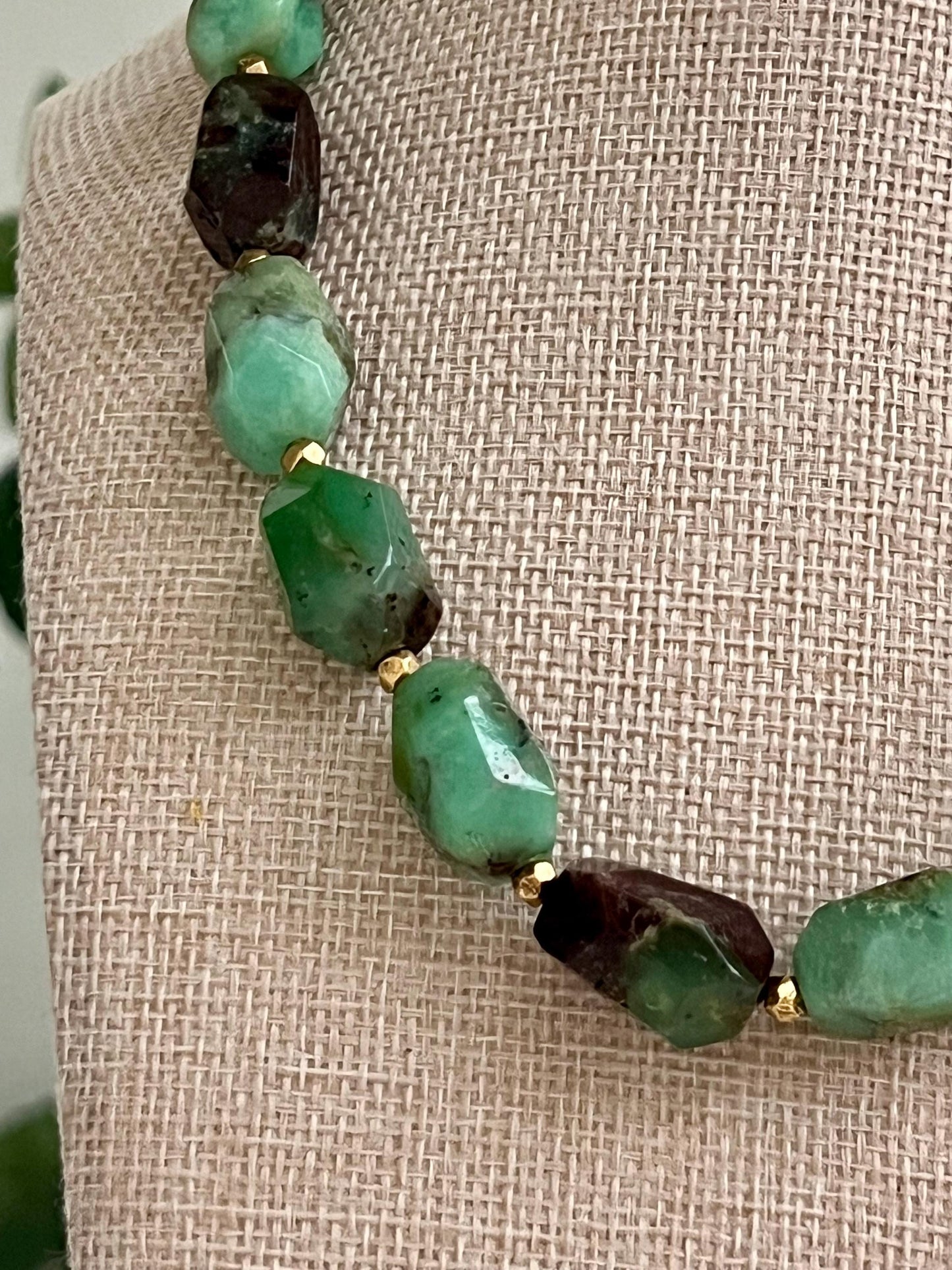 Chrysoprase Beaded Chunky Necklace