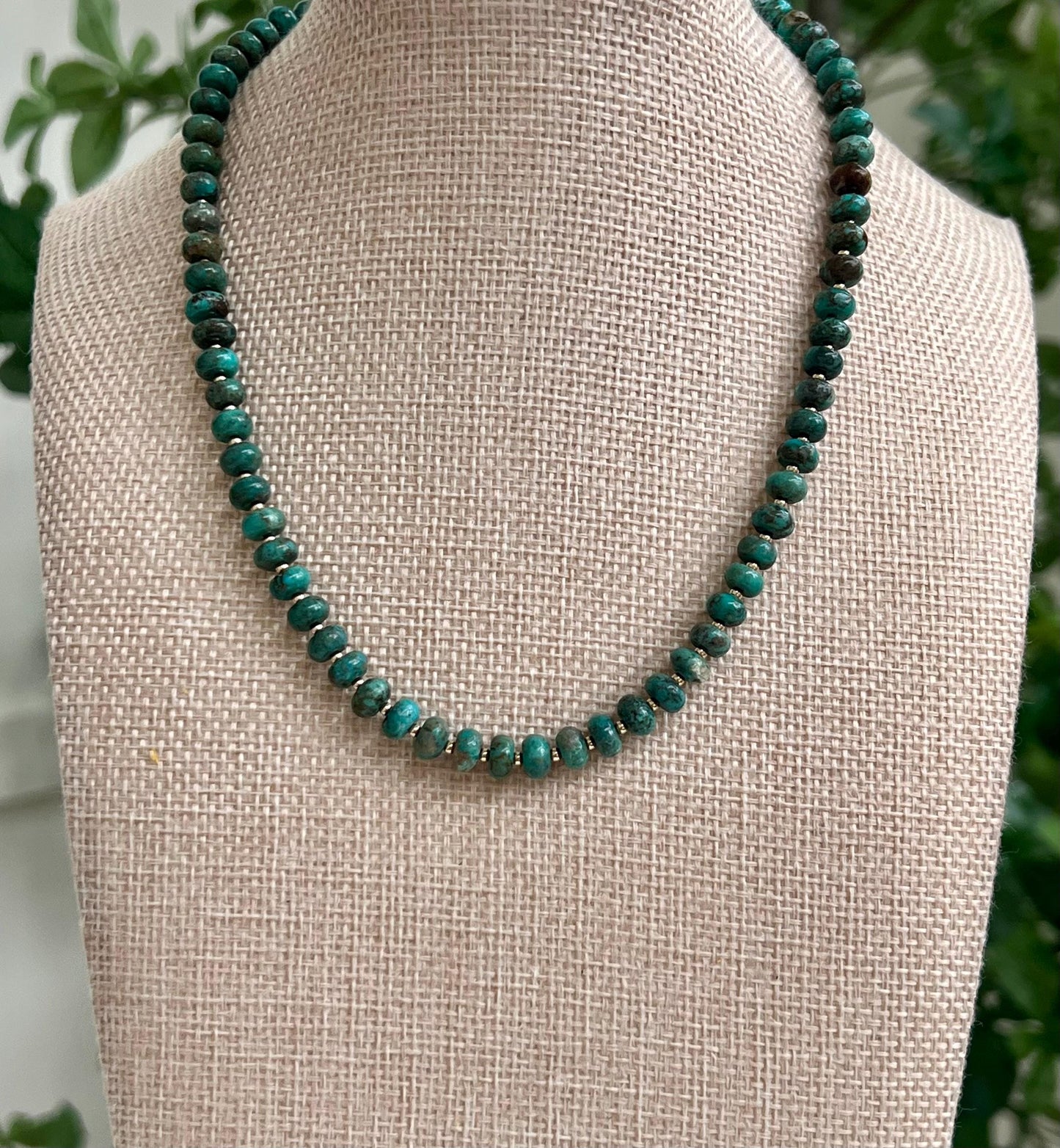Blue Turquoise Beaded Necklace