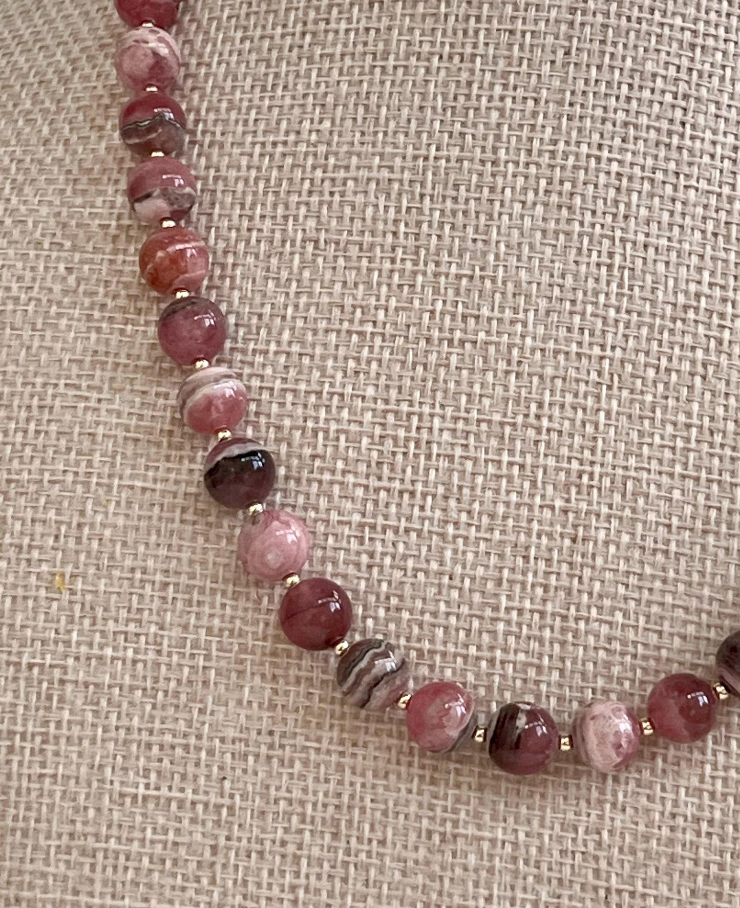 Rhodochrosite Beaded Necklace