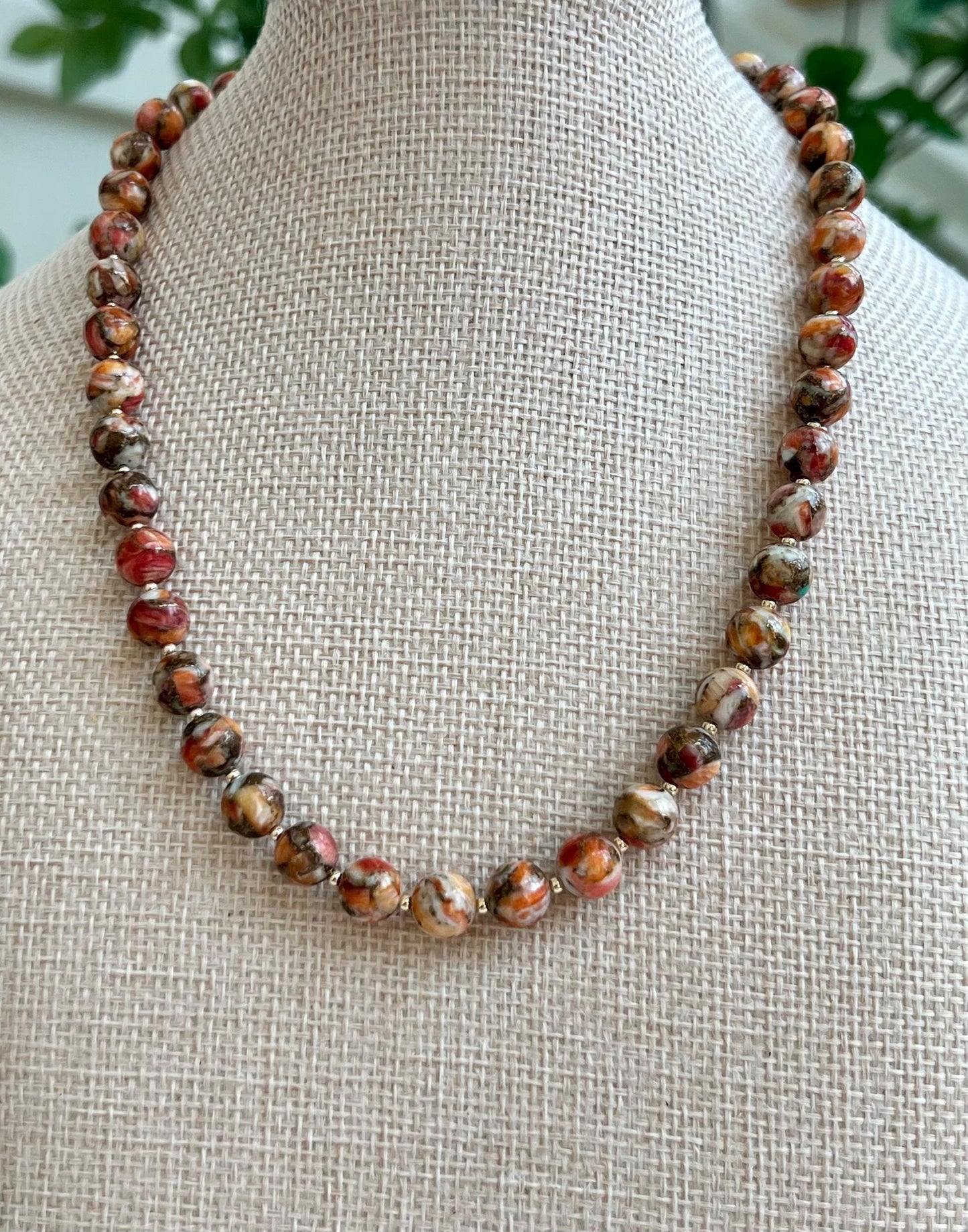 Spiny Oyster Beaded Necklace