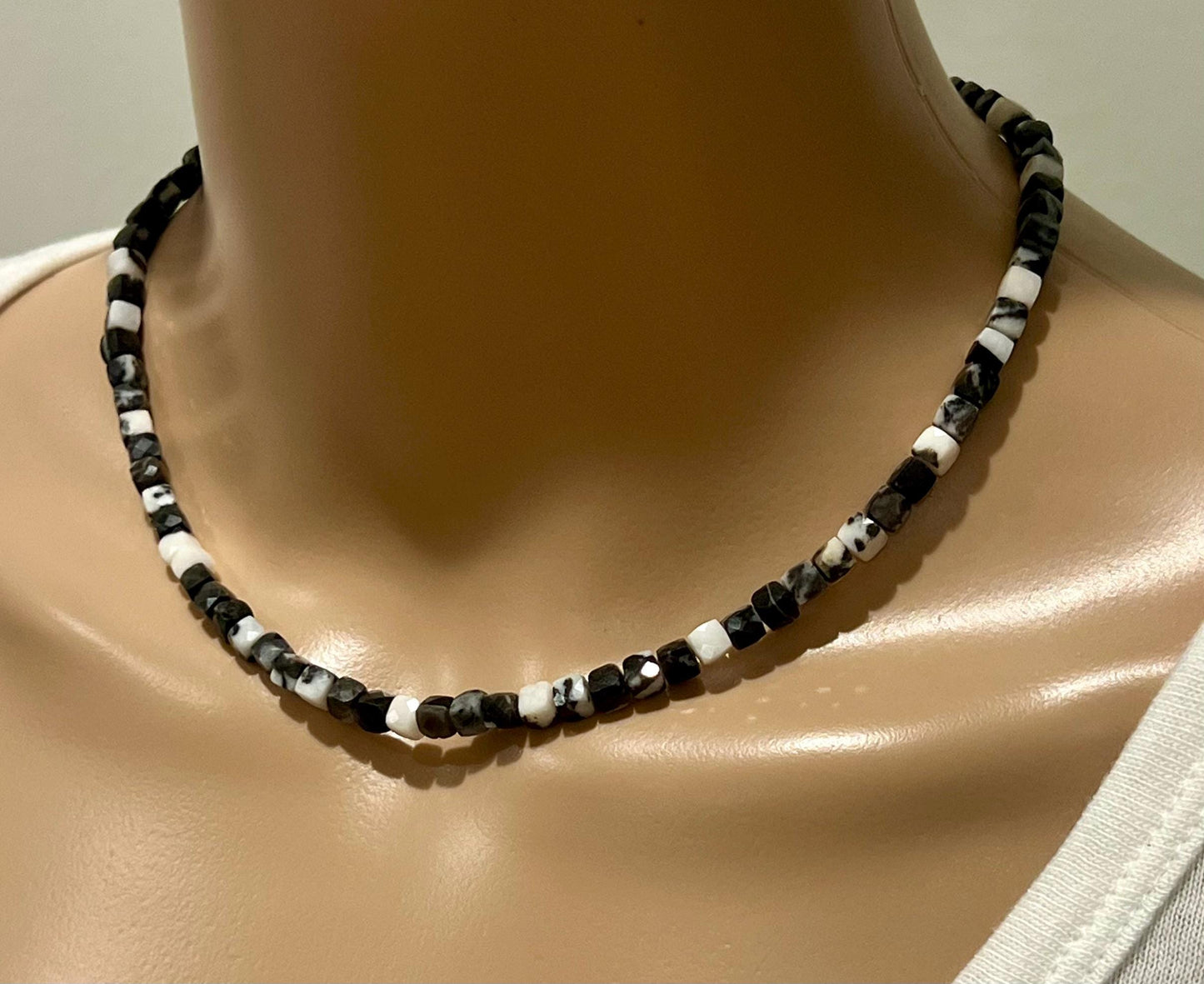 Zebra Jasper Beaded Necklace