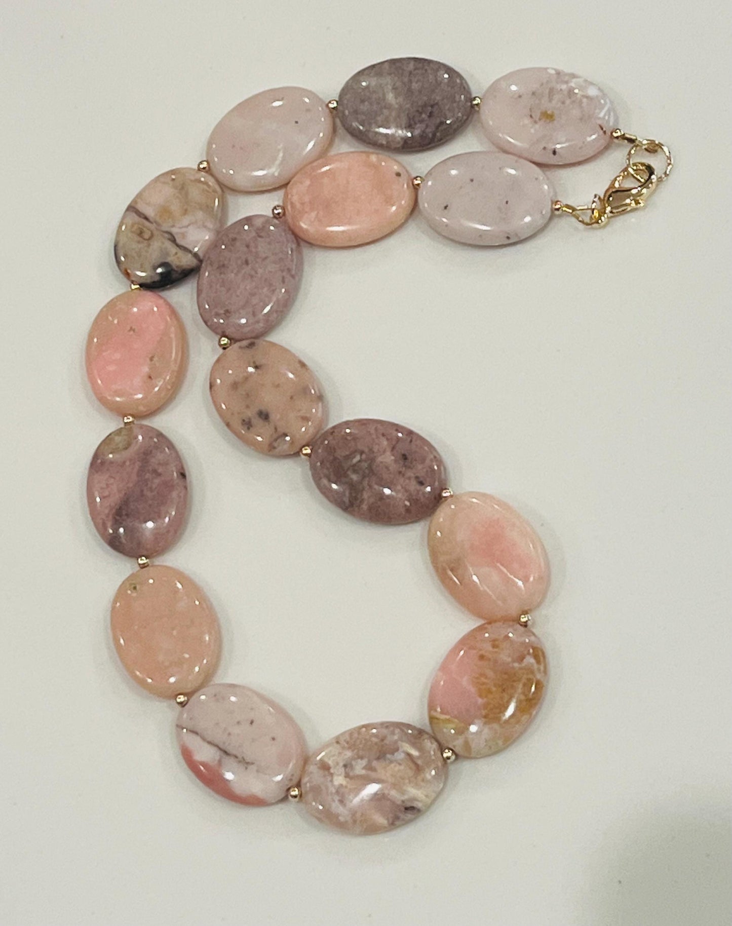 Pink Opal Beaded Necklace