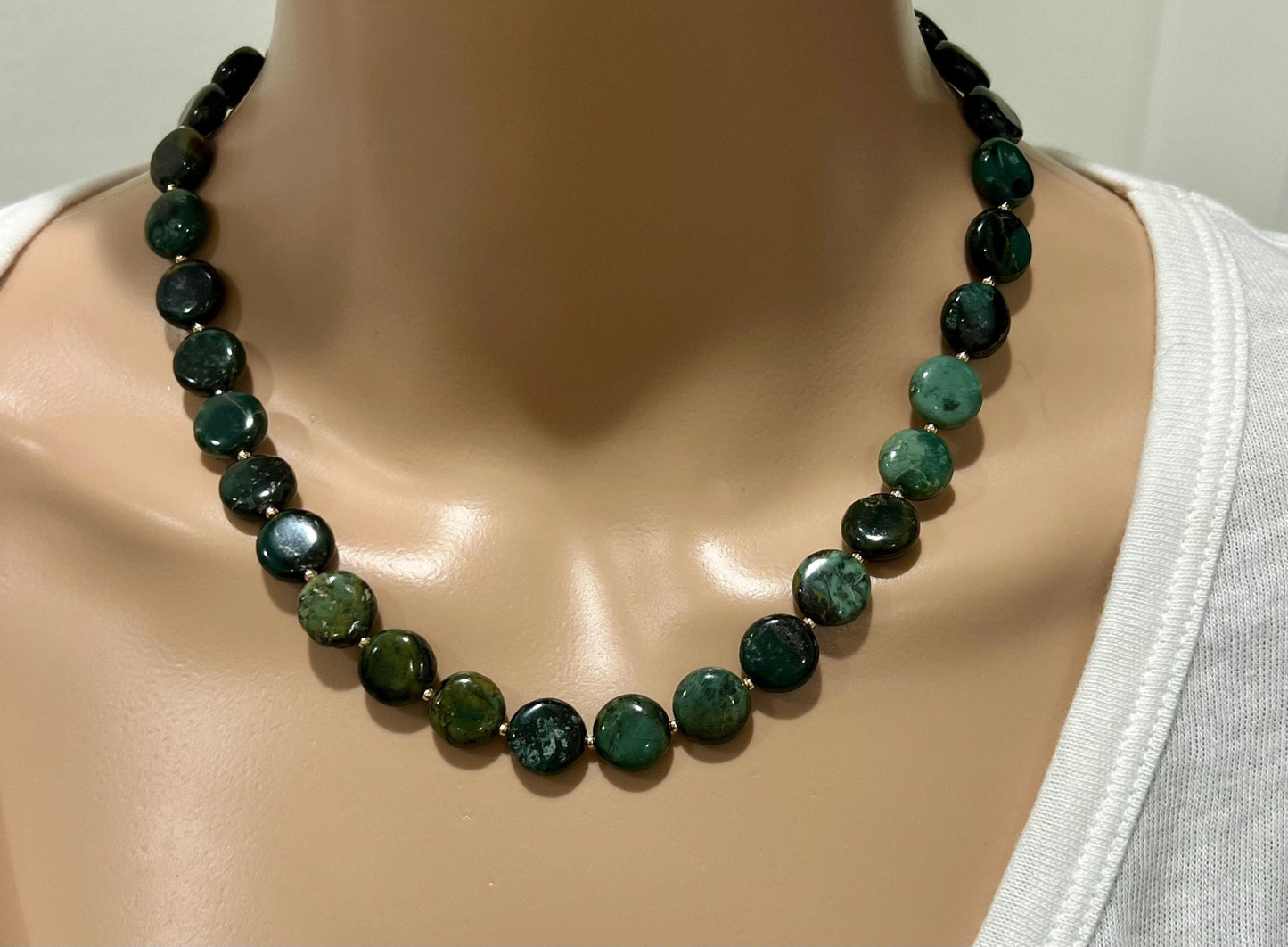 Seaweed Jasper Beaded Necklace