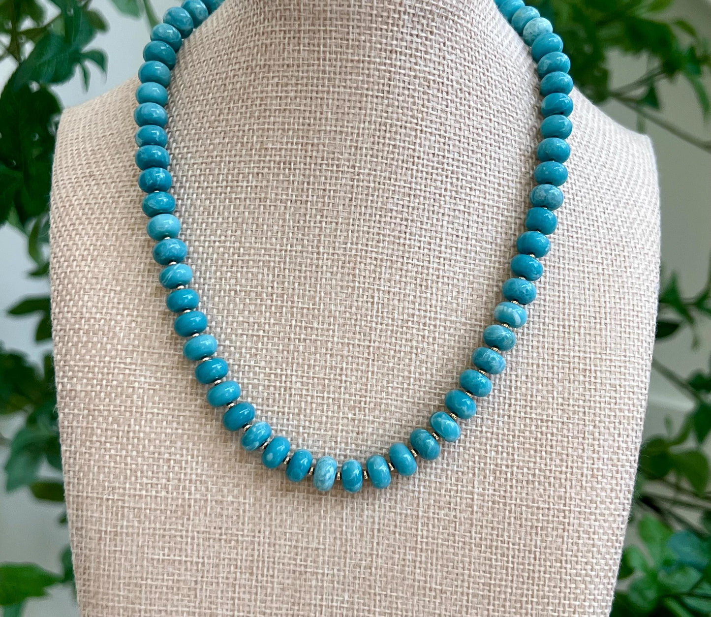 Larimar Quartz Beaded Necklace 1