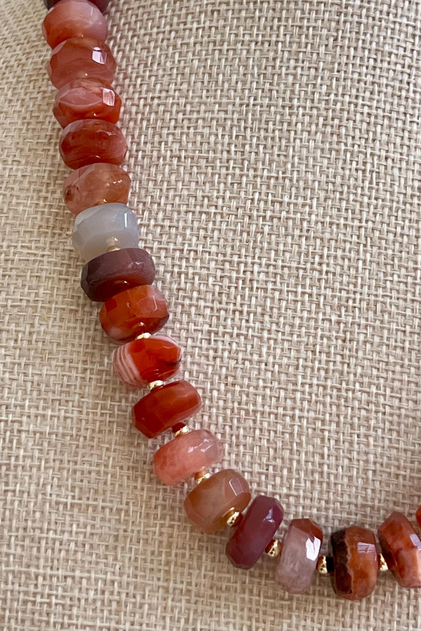 Red Botswana Agate Chunky Beaded Necklace