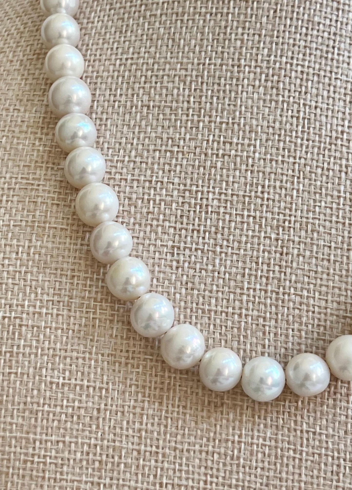 Freshwater Pearl Beaded Necklace: 18k Gold Filled Clasp, AAA Grade