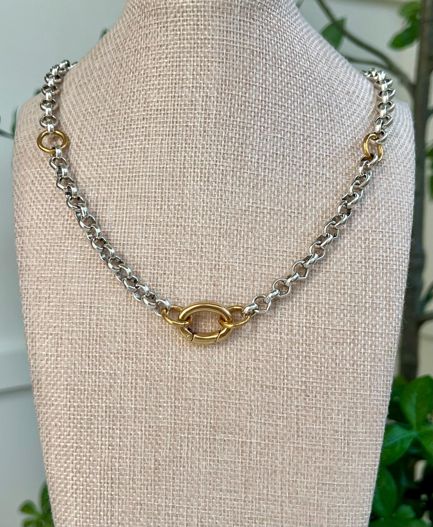 Silver Rolo Thick Chain Necklace