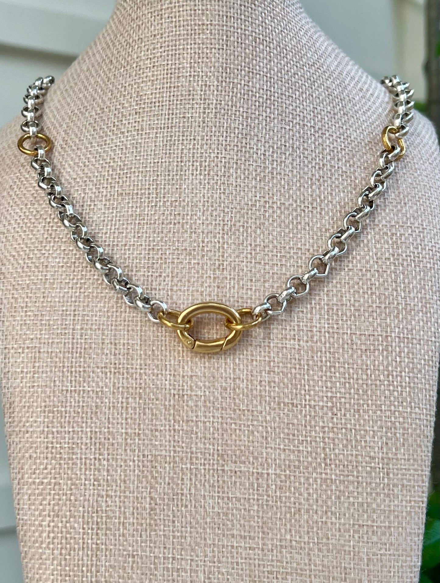 Silver Rolo Thick Chain Necklace