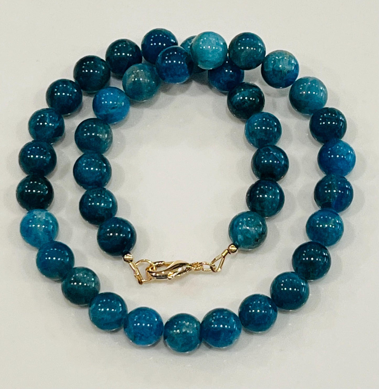 Blue Apatite Beaded Necklace