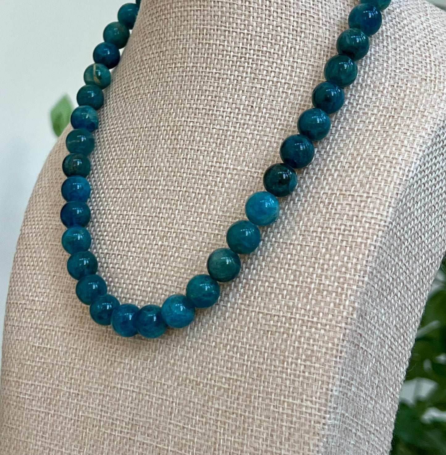 Blue Apatite Beaded Necklace