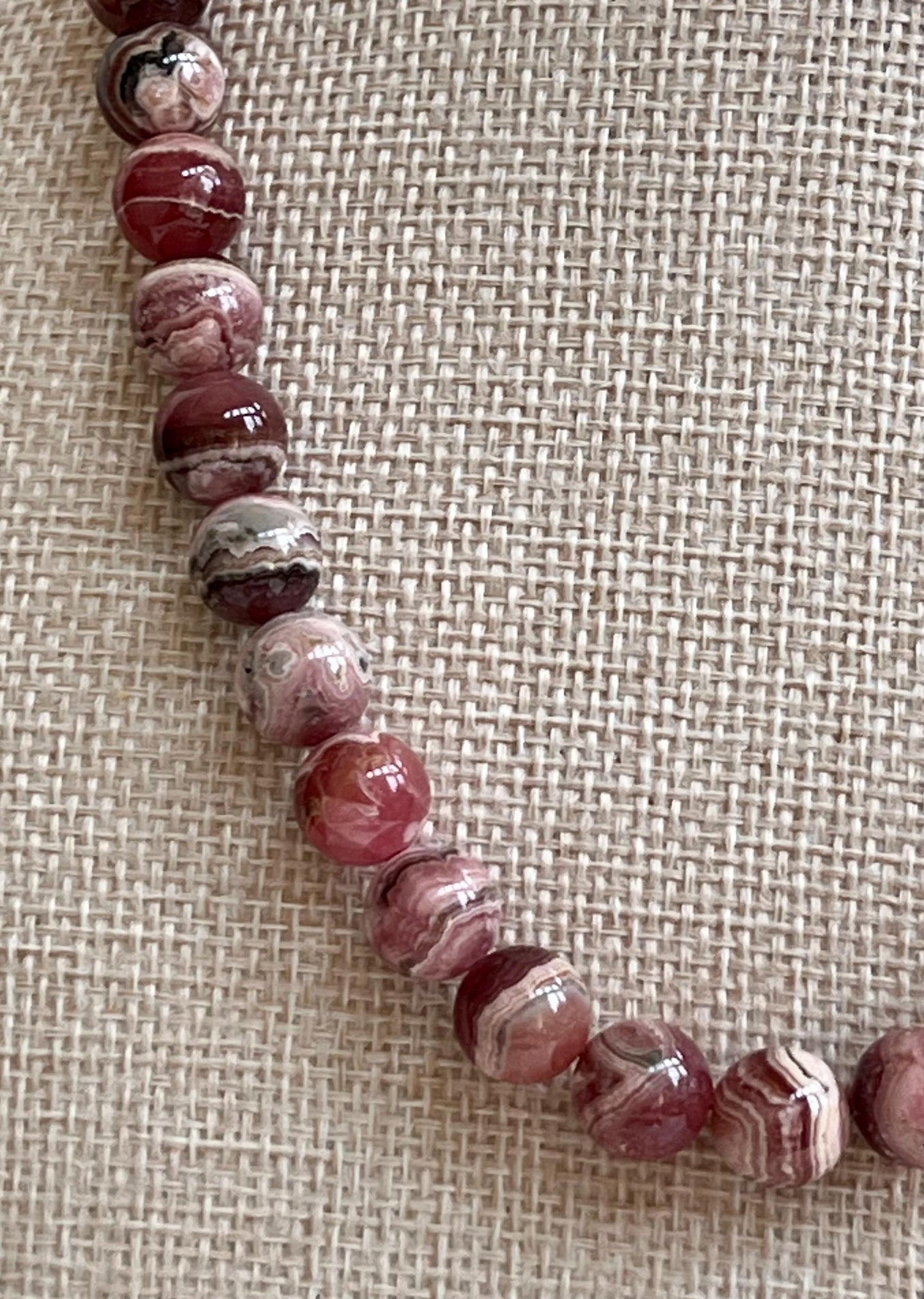 Rhodochrosite Beaded Necklace