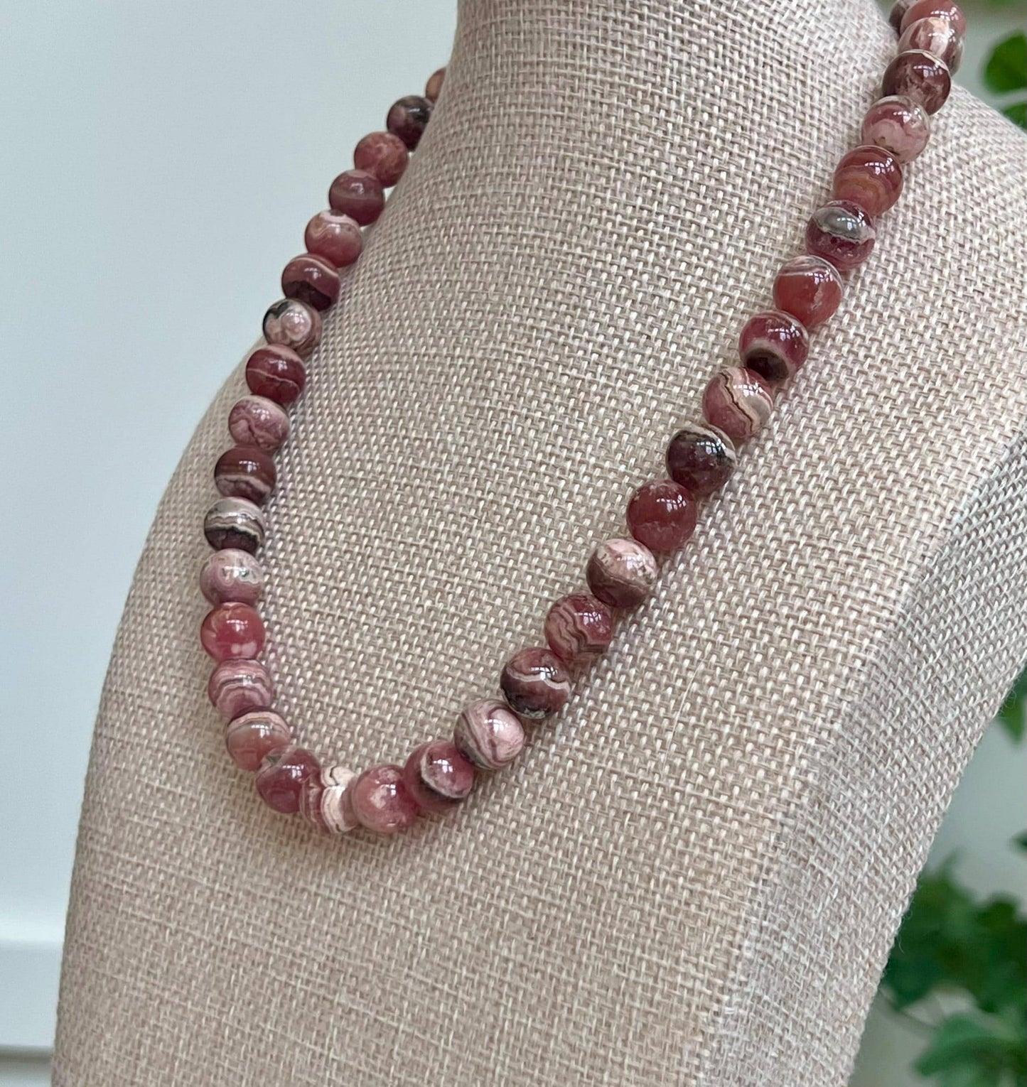 Rhodochrosite Beaded Necklace