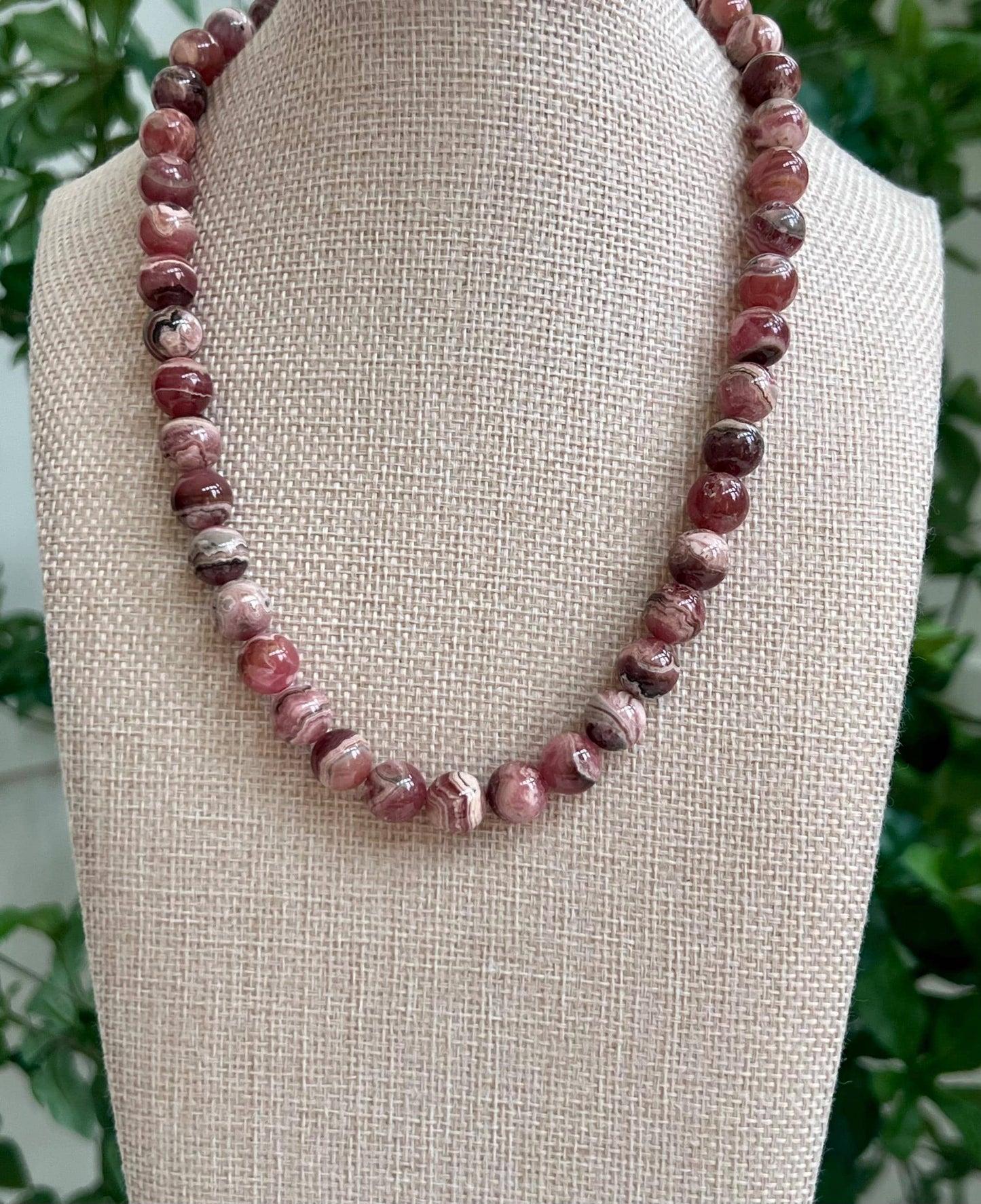 Rhodochrosite Beaded Necklace